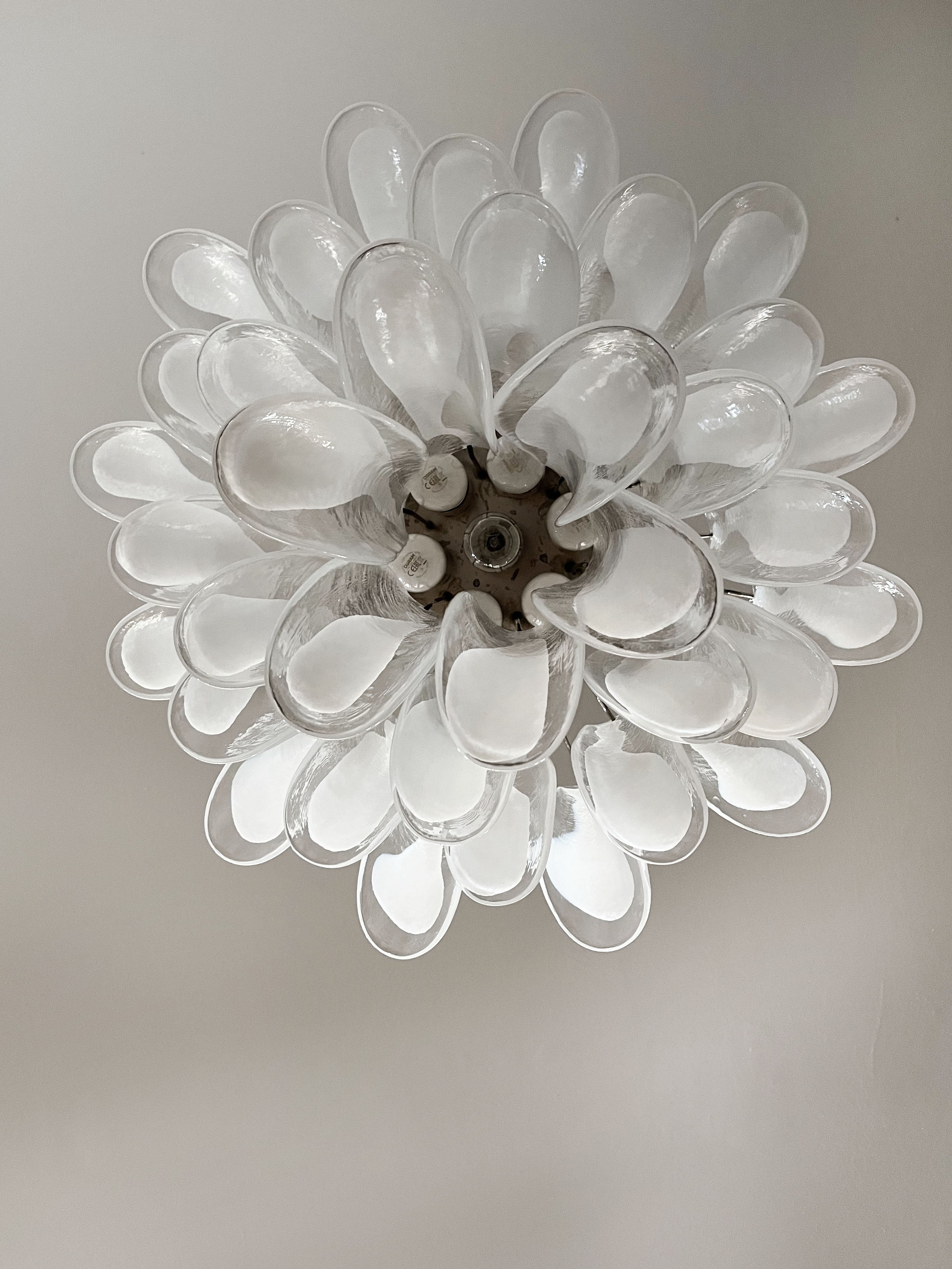 Murano Chandelier 36 Clear Petal Glasses