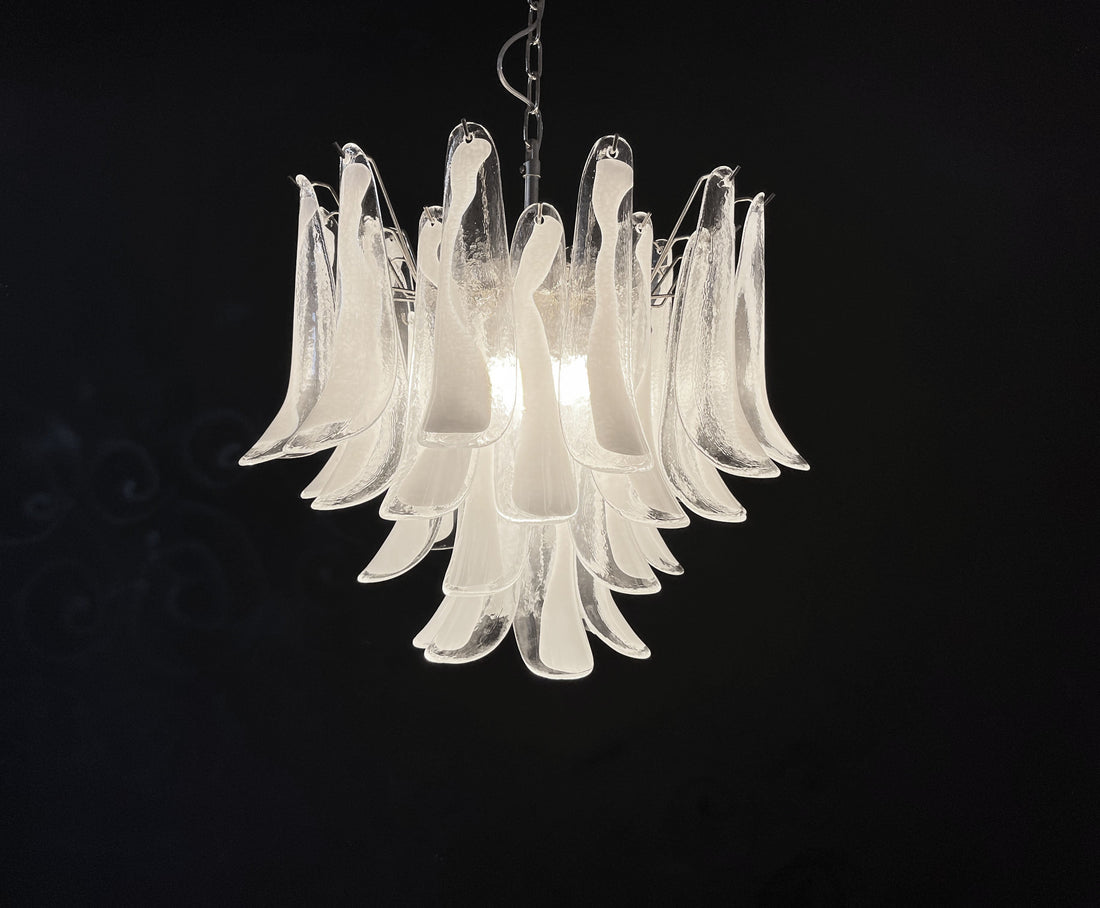 Murano Chandelier 36 Clear Petal Glasses