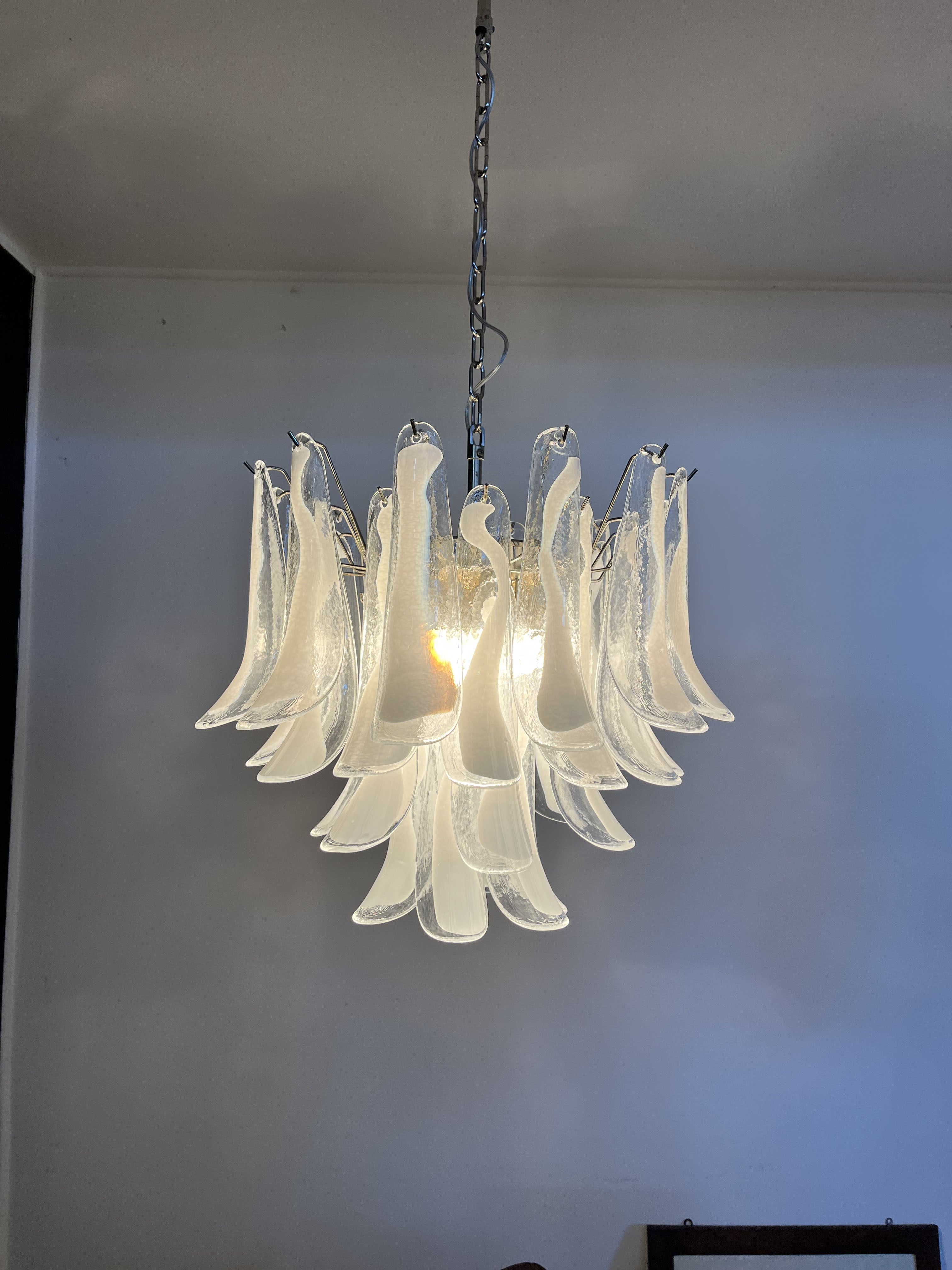 Murano Chandelier 36 Clear Petal Glasses