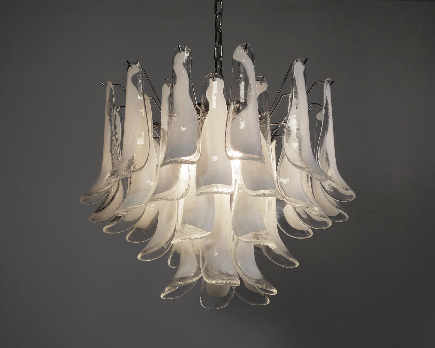 Murano Chandelier 36 Clear Petal Glasses