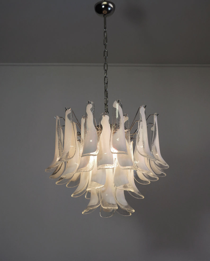 Murano Chandelier 36 Clear Petal Glasses