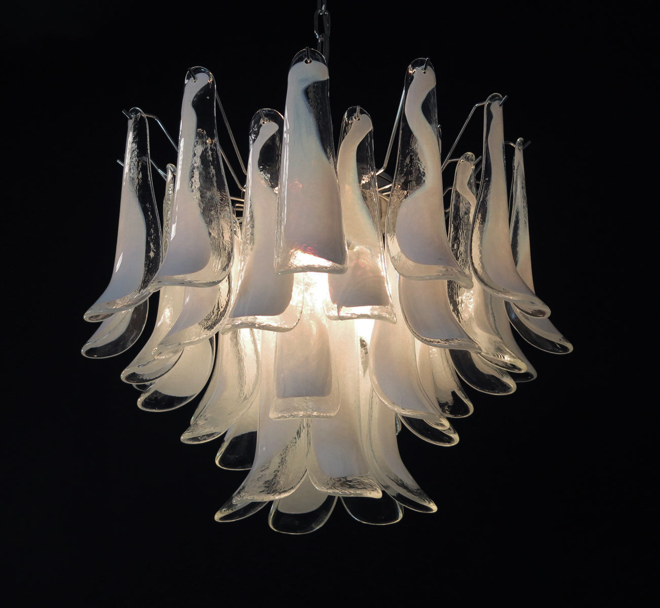 Murano Chandelier 36 Clear Petal Glasses