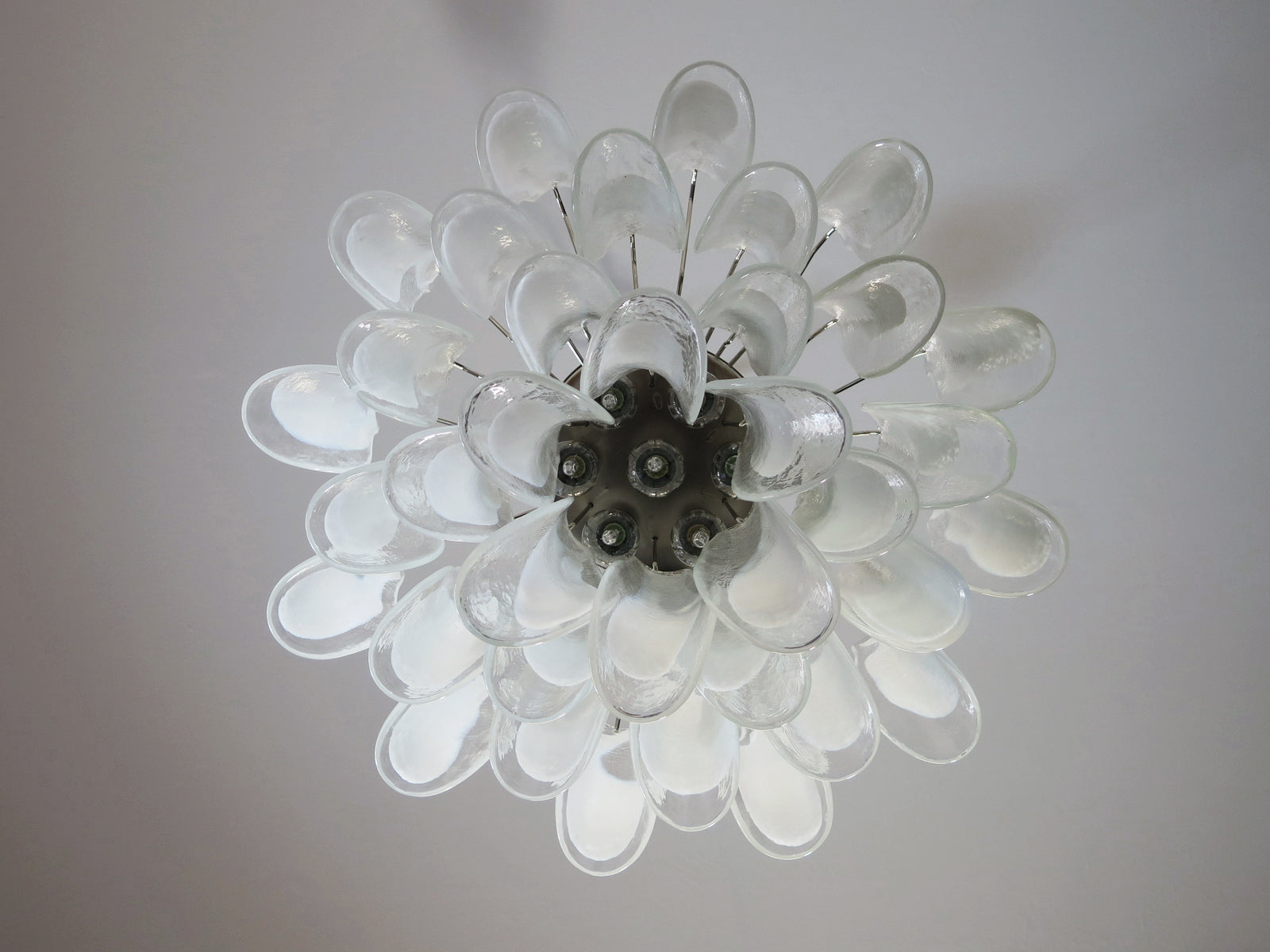 Murano Chandelier 36 Clear Petal Glasses