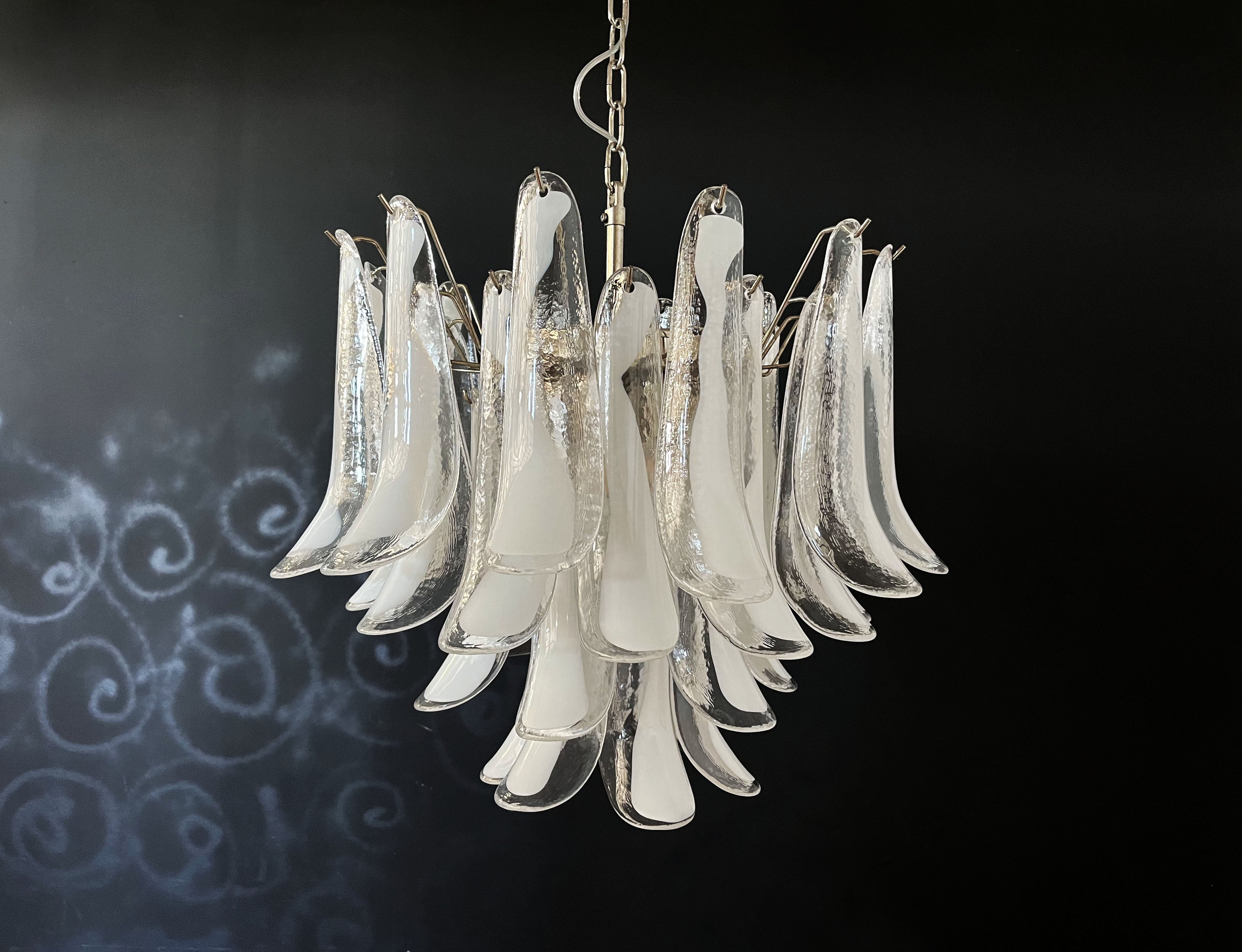 Murano Chandelier 36 Clear Petal Glasses