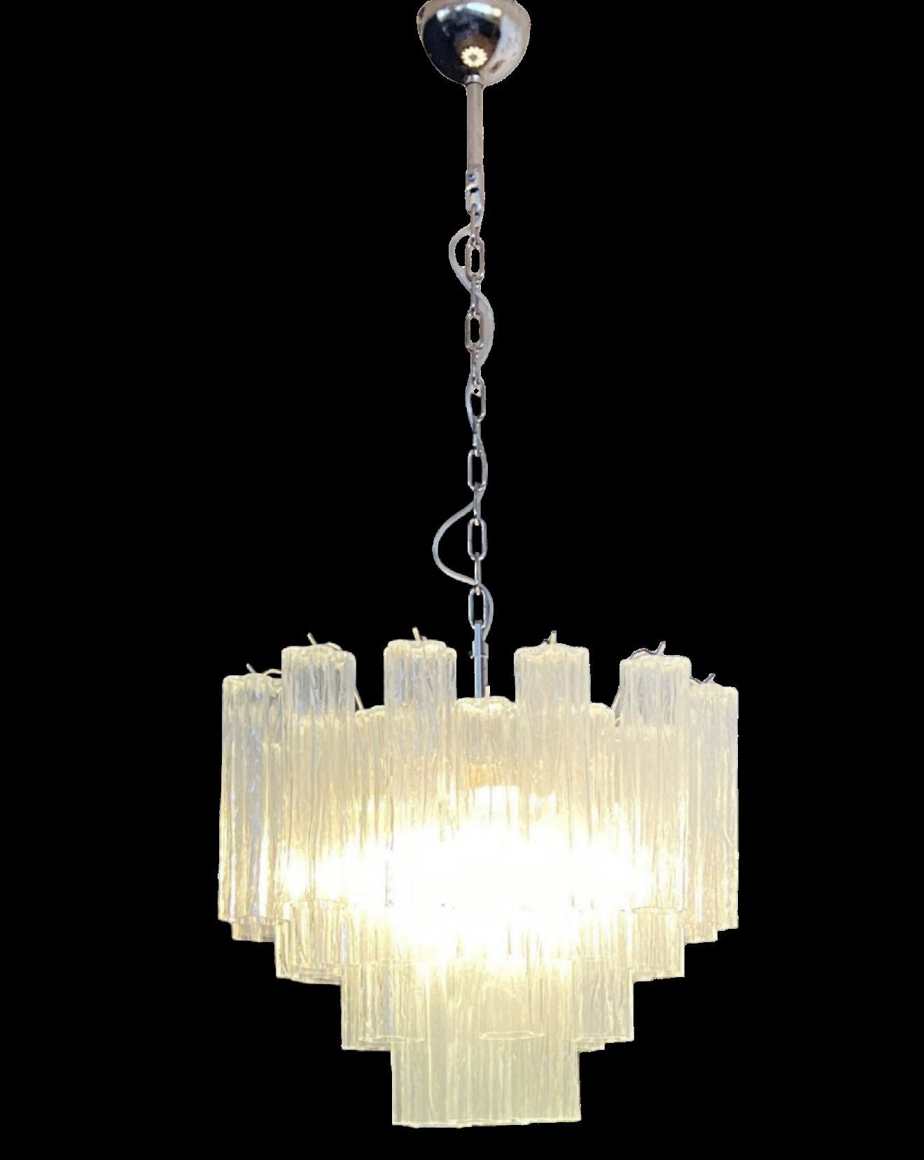 Murano Chandelier 36 Clear Glass Tubes