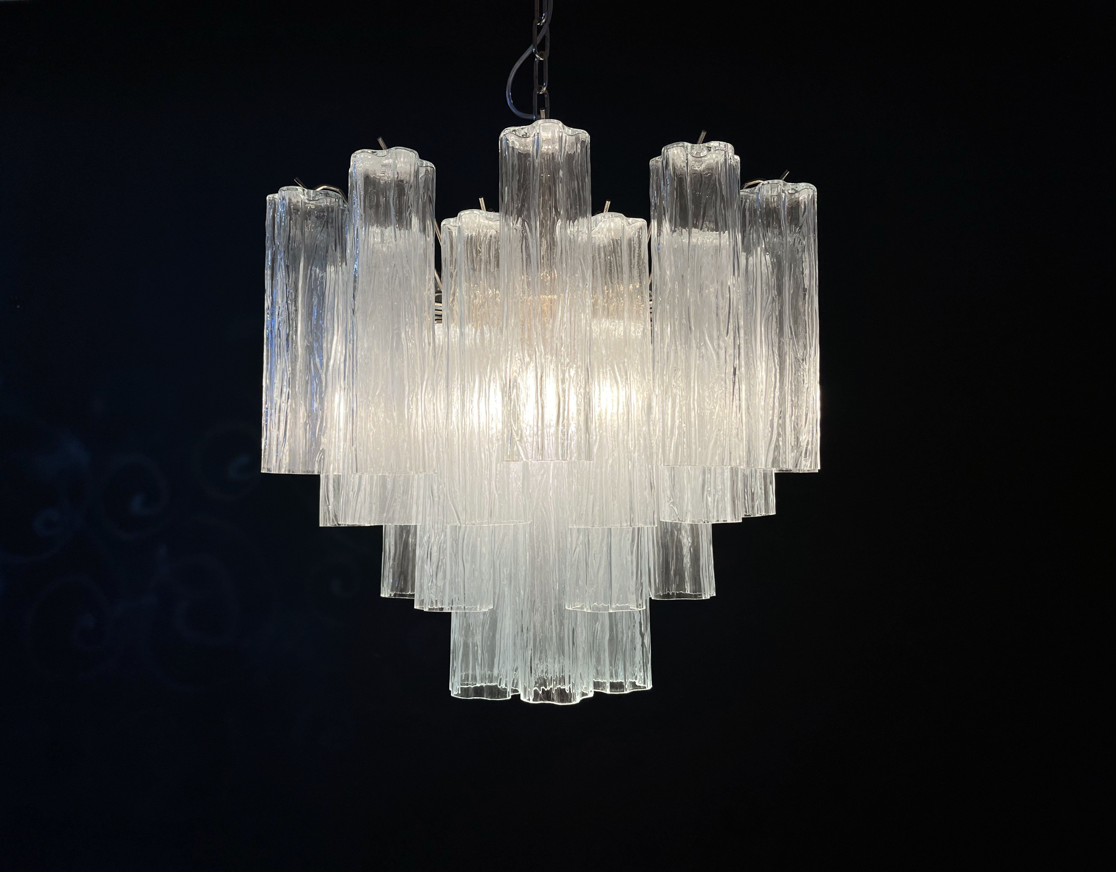 Murano Chandelier 36 Clear Glass Tubes