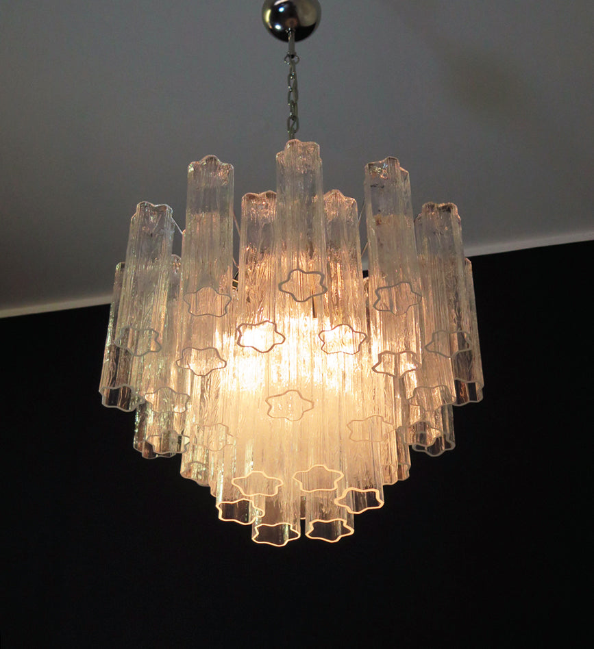 Murano Chandelier 36 Clear Glass Tubes