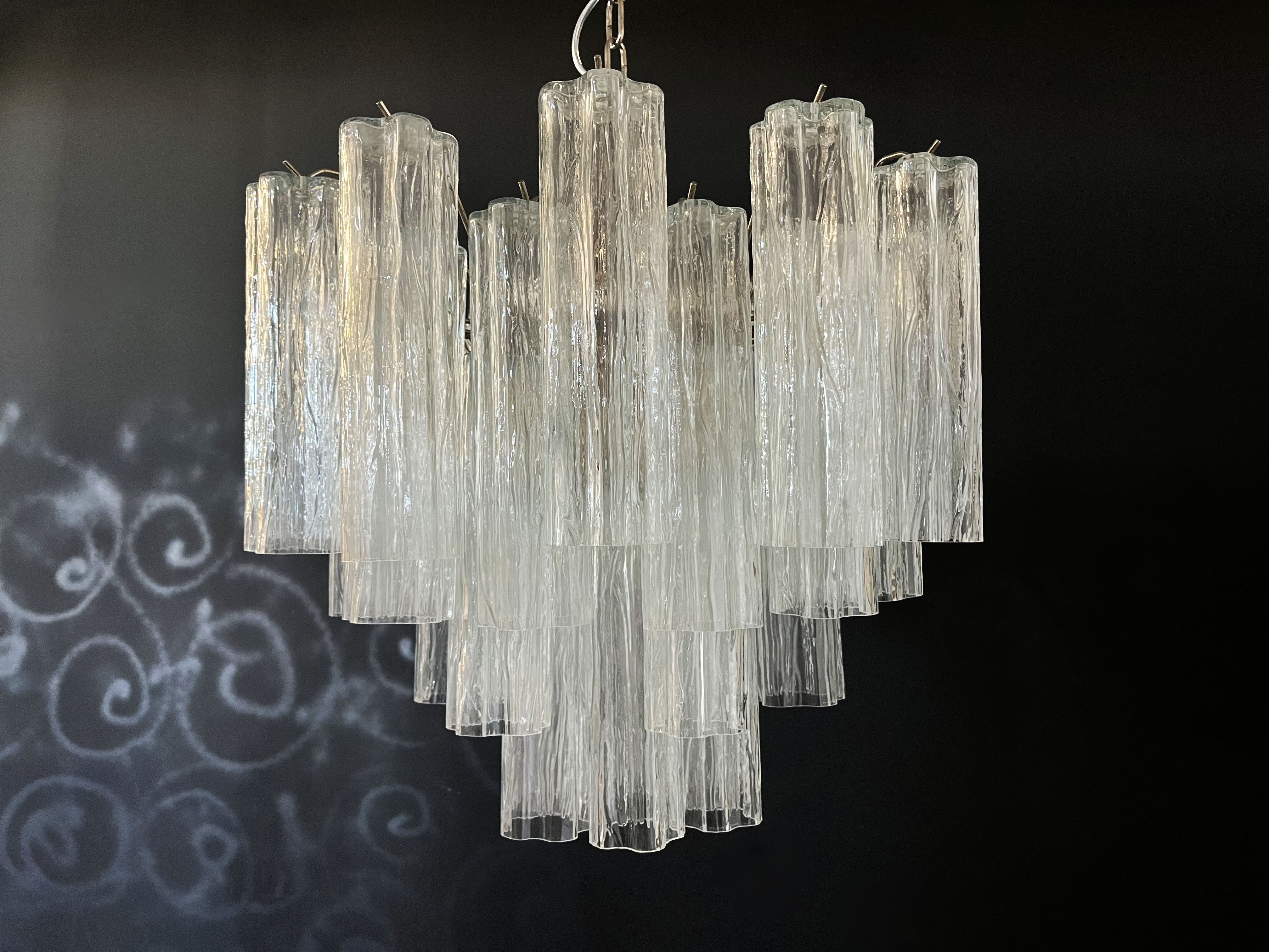 Murano Chandelier 36 Clear Glass Tubes