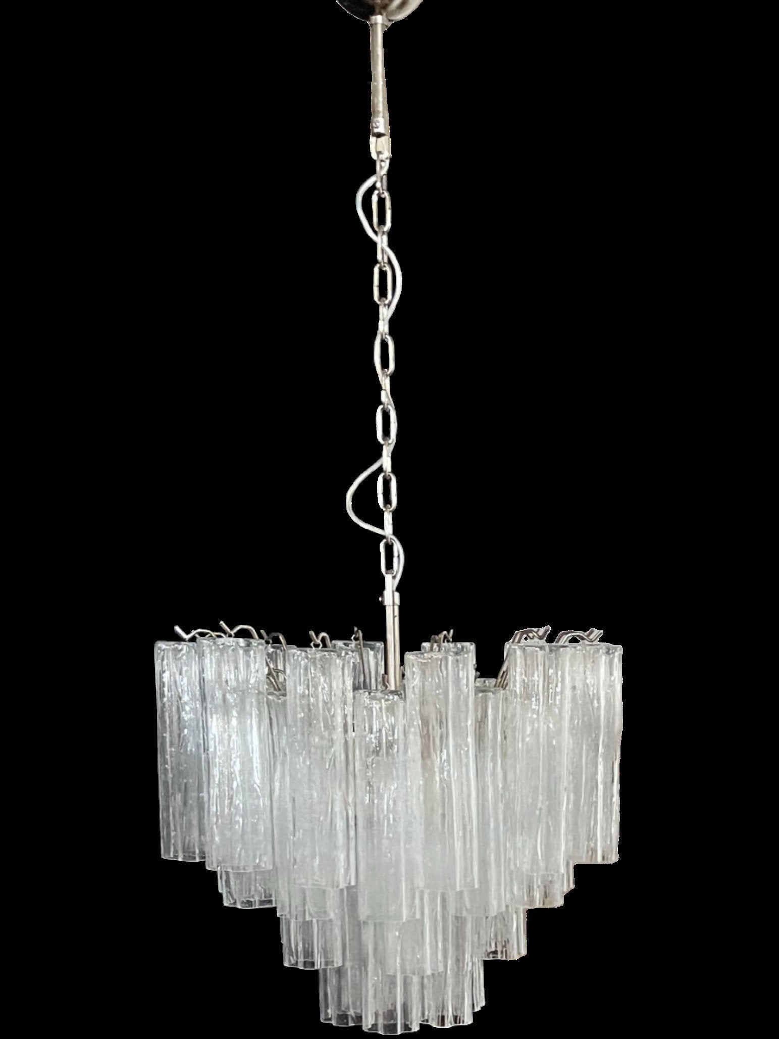 Murano Chandelier 36 Clear Glass Tubes