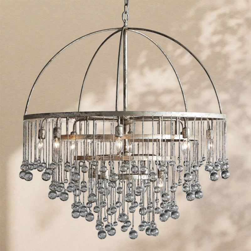 Aubrey Modern Crystal Ball 4 Tier Chandelier