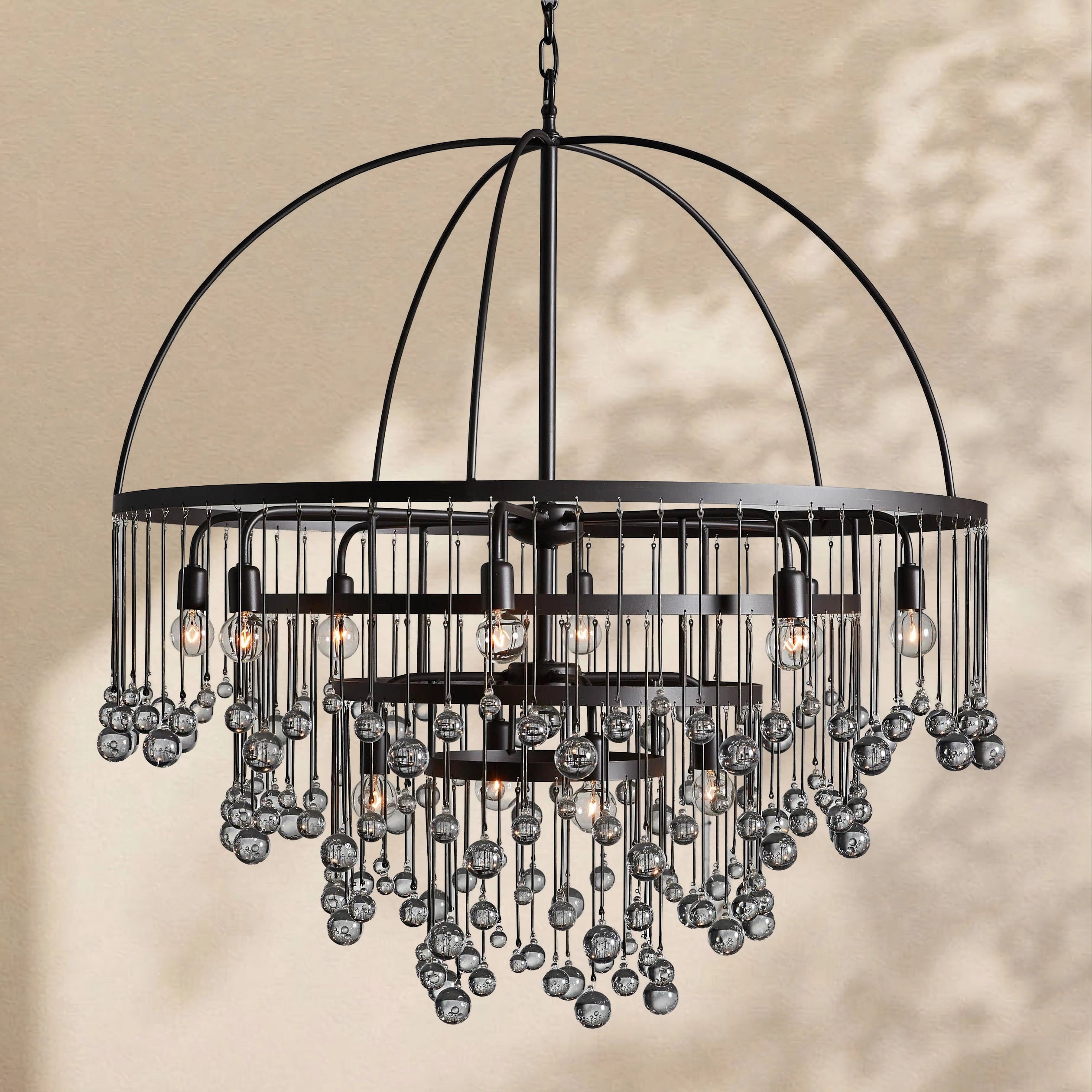 Aubrey Modern Crystal Ball 4 Tier Chandelier