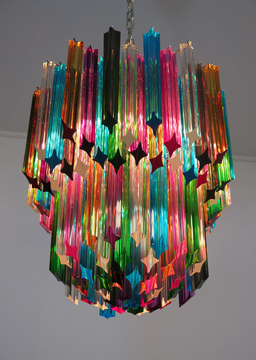 Murano Chandelier 107 Multicolored Prism Glasses