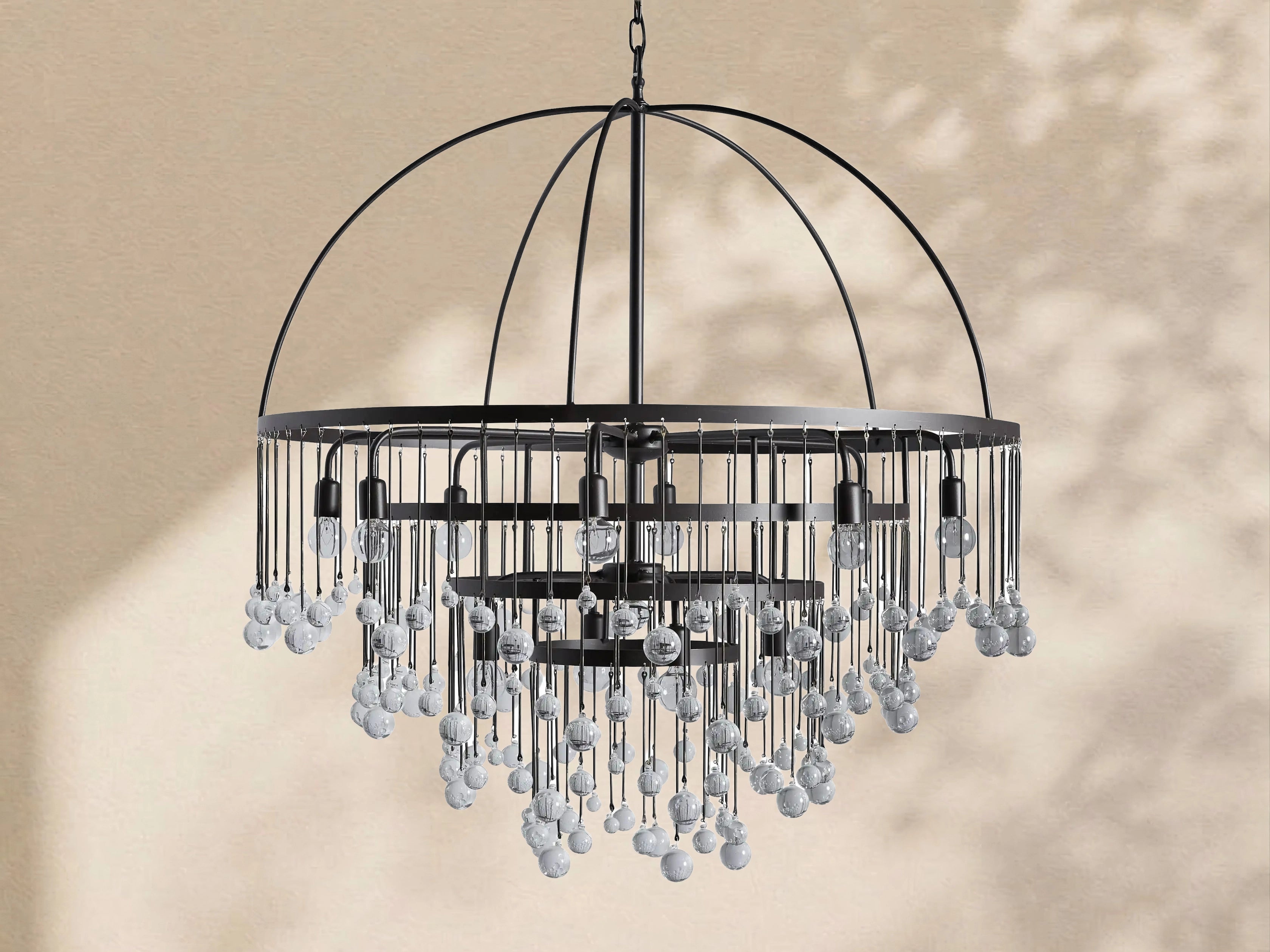 Aubrey Modern Crystal Ball 4 Tier Chandelier