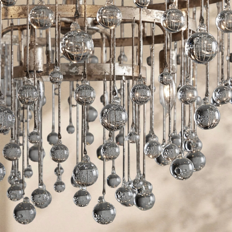 Aubrey Modern Crystal Ball 4 Tier Chandelier