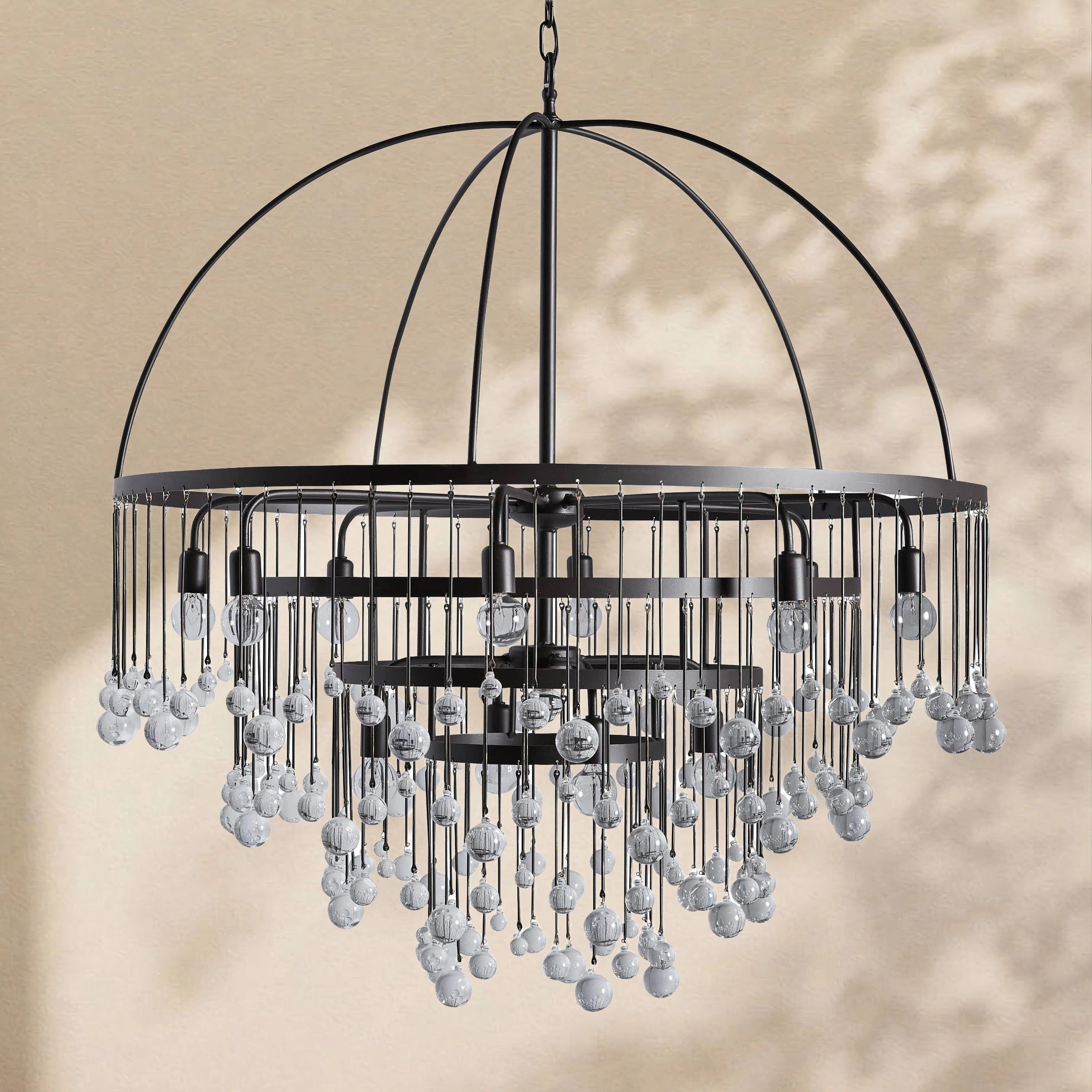Aubrey Modern Crystal Ball 4 Tier Chandelier