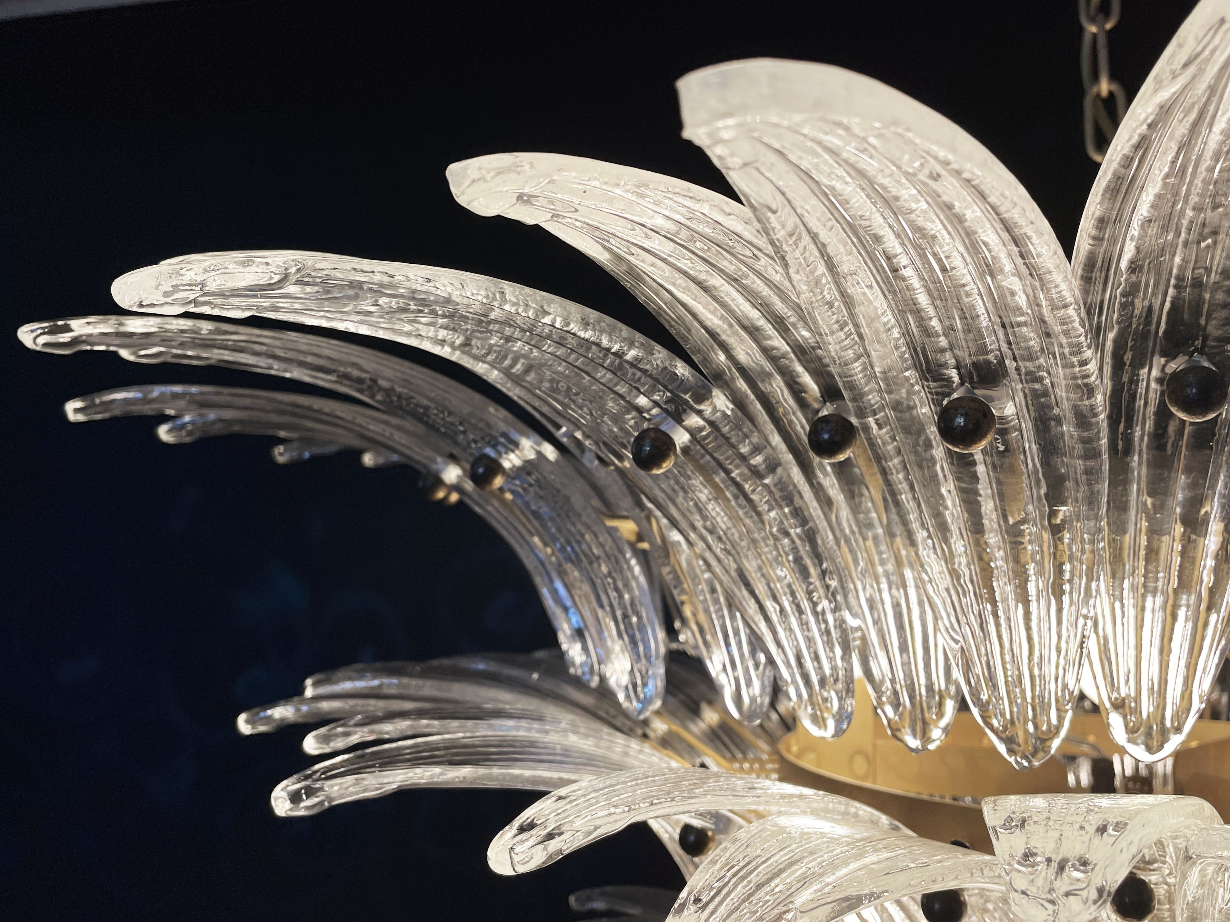 Murano Chandelier 104 Clear Palmette Glass
