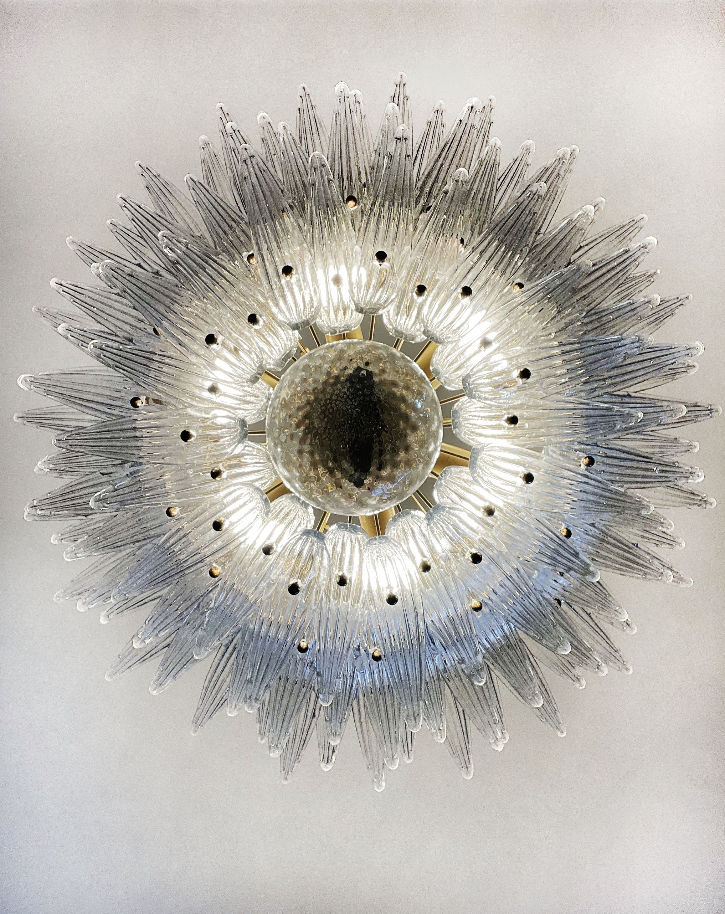 Murano Chandelier 104 Clear Palmette Glass