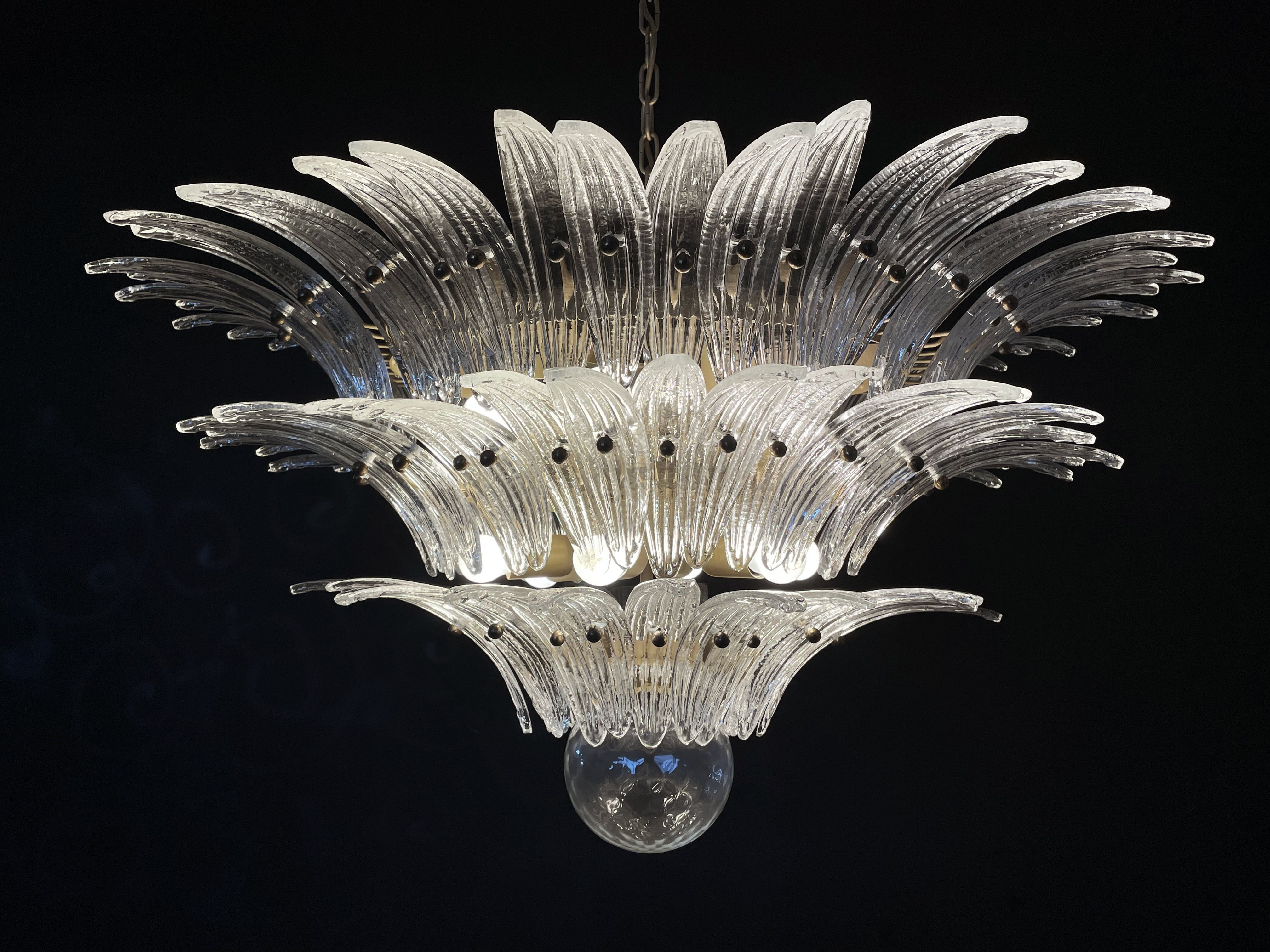 Murano Chandelier 104 Clear Palmette Glass