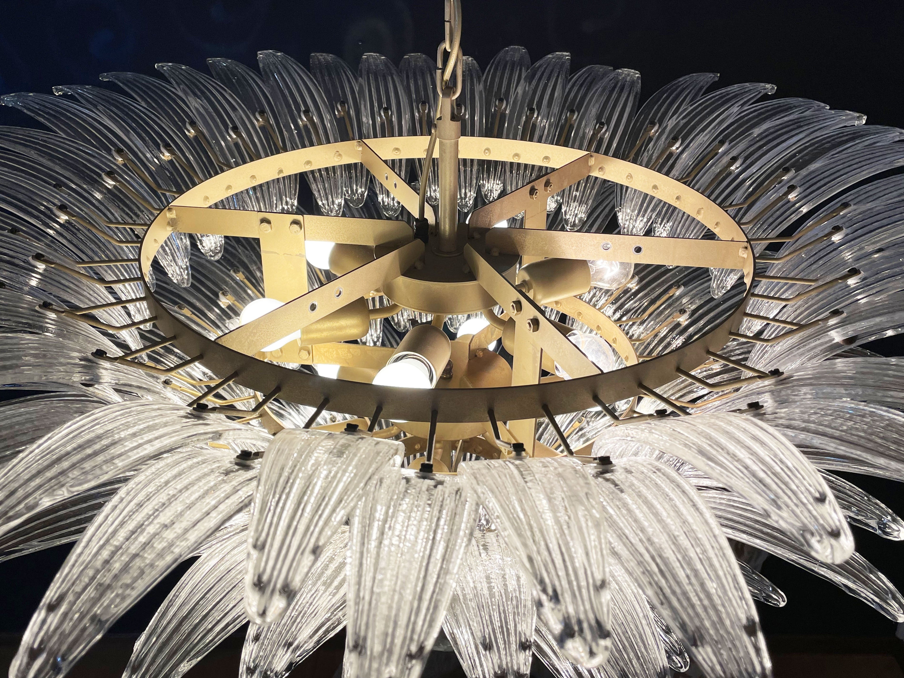 Murano Chandelier 104 Clear Palmette Glass