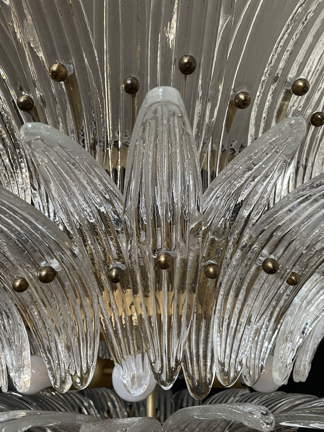 Murano Chandelier 104 Clear Palmette Glass
