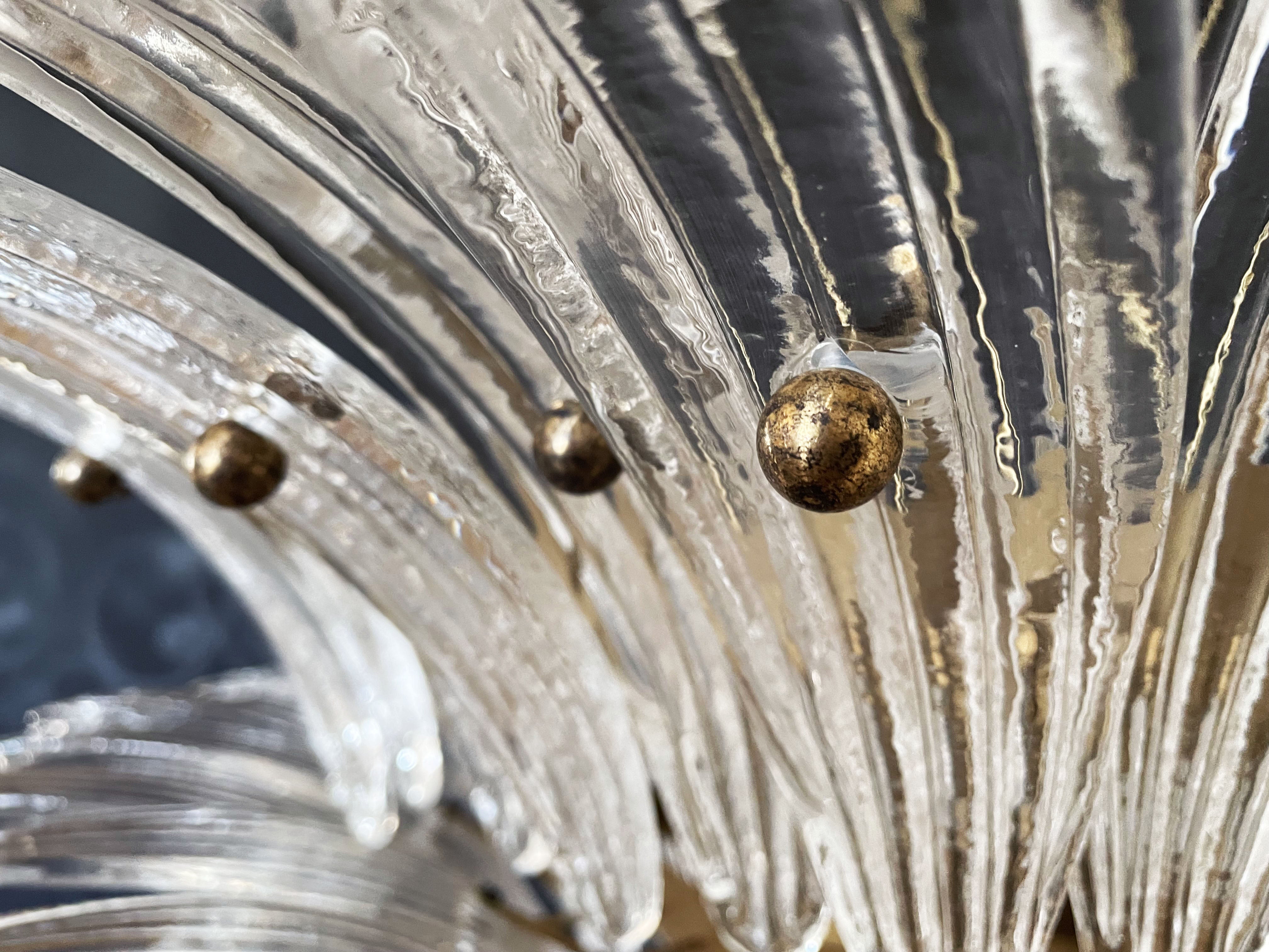 Murano Chandelier 104 Clear Palmette Glass