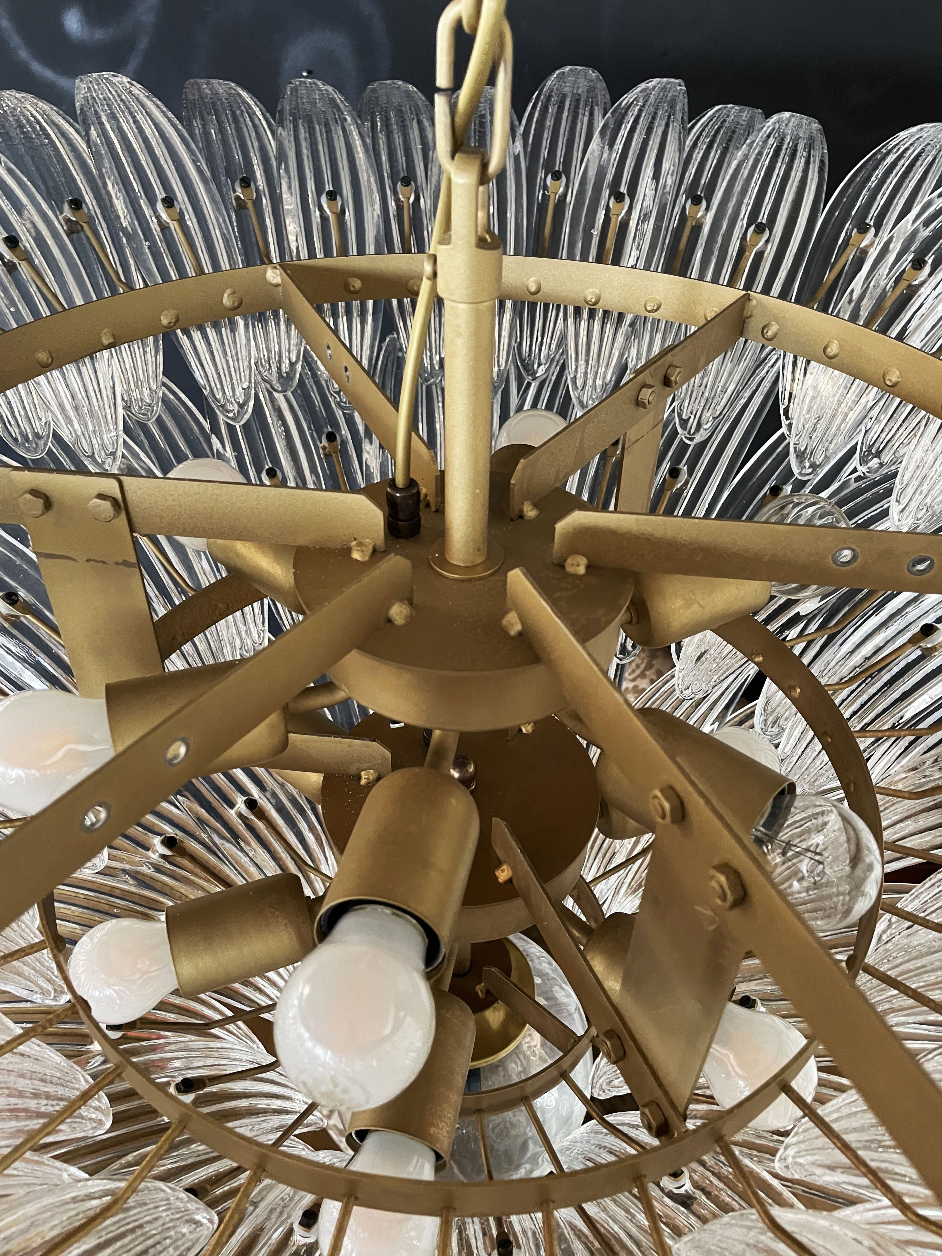 Murano Chandelier 104 Clear Palmette Glass