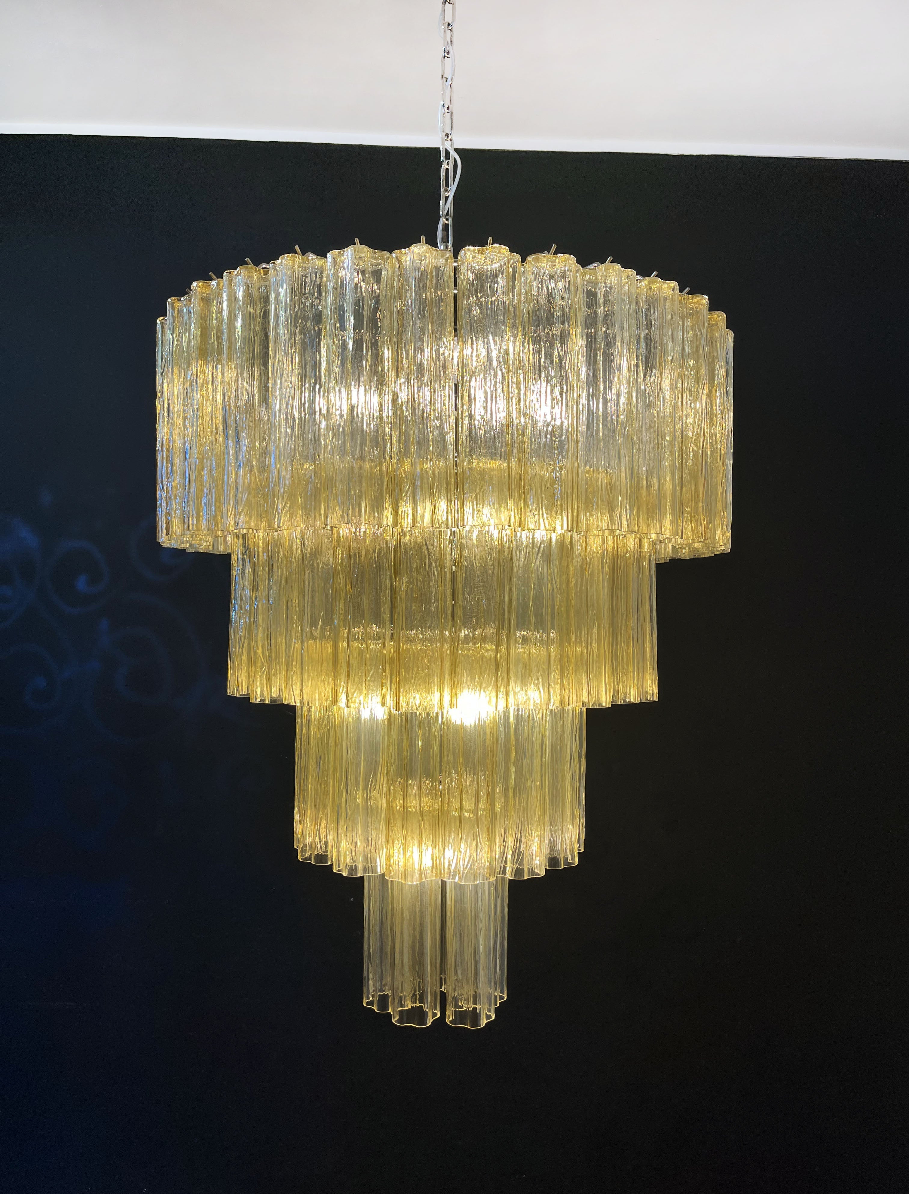 Murano Chandelier 78 Yellow Glass Tubes