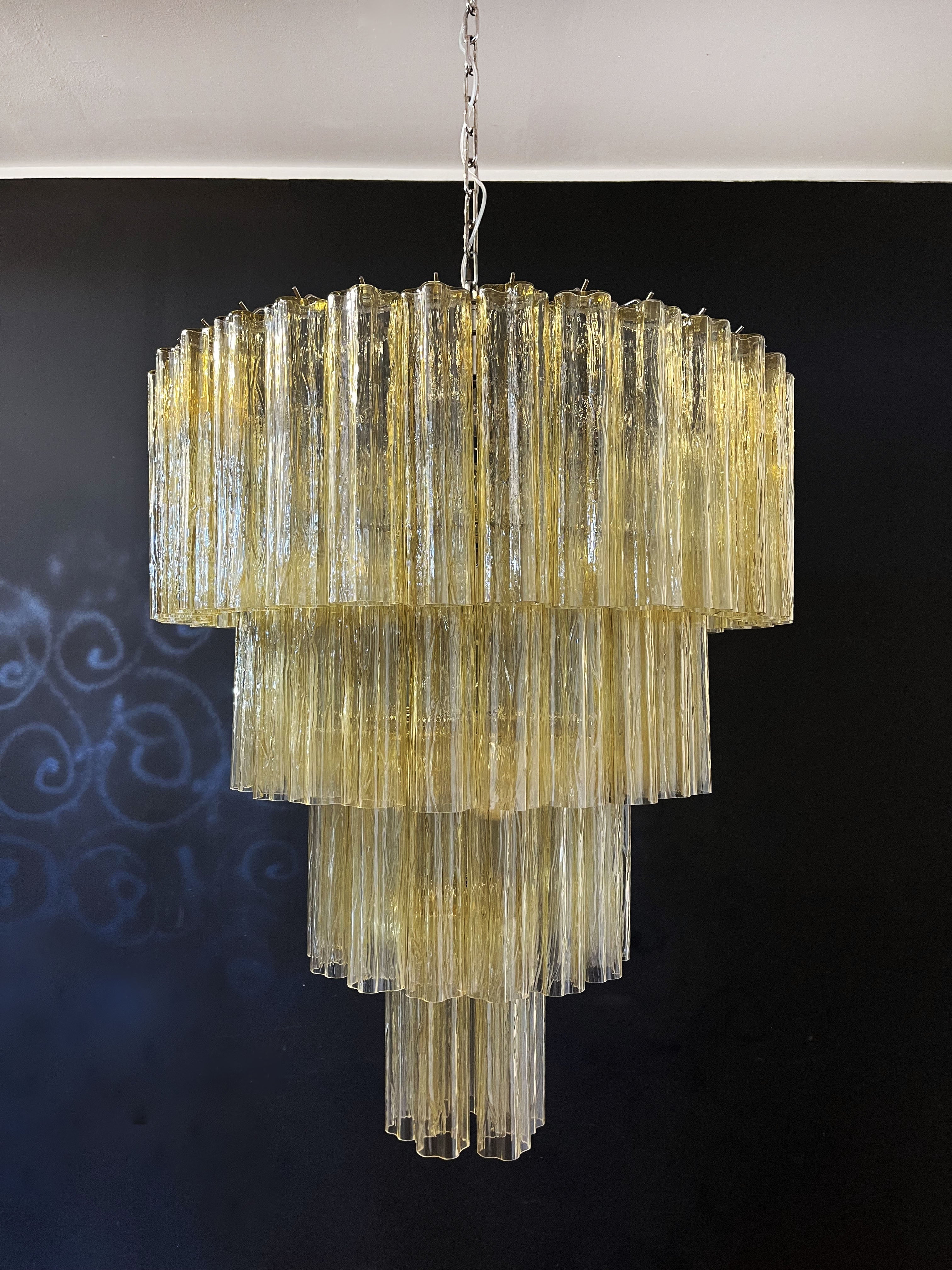 Murano Chandelier 78 Yellow Glass Tubes