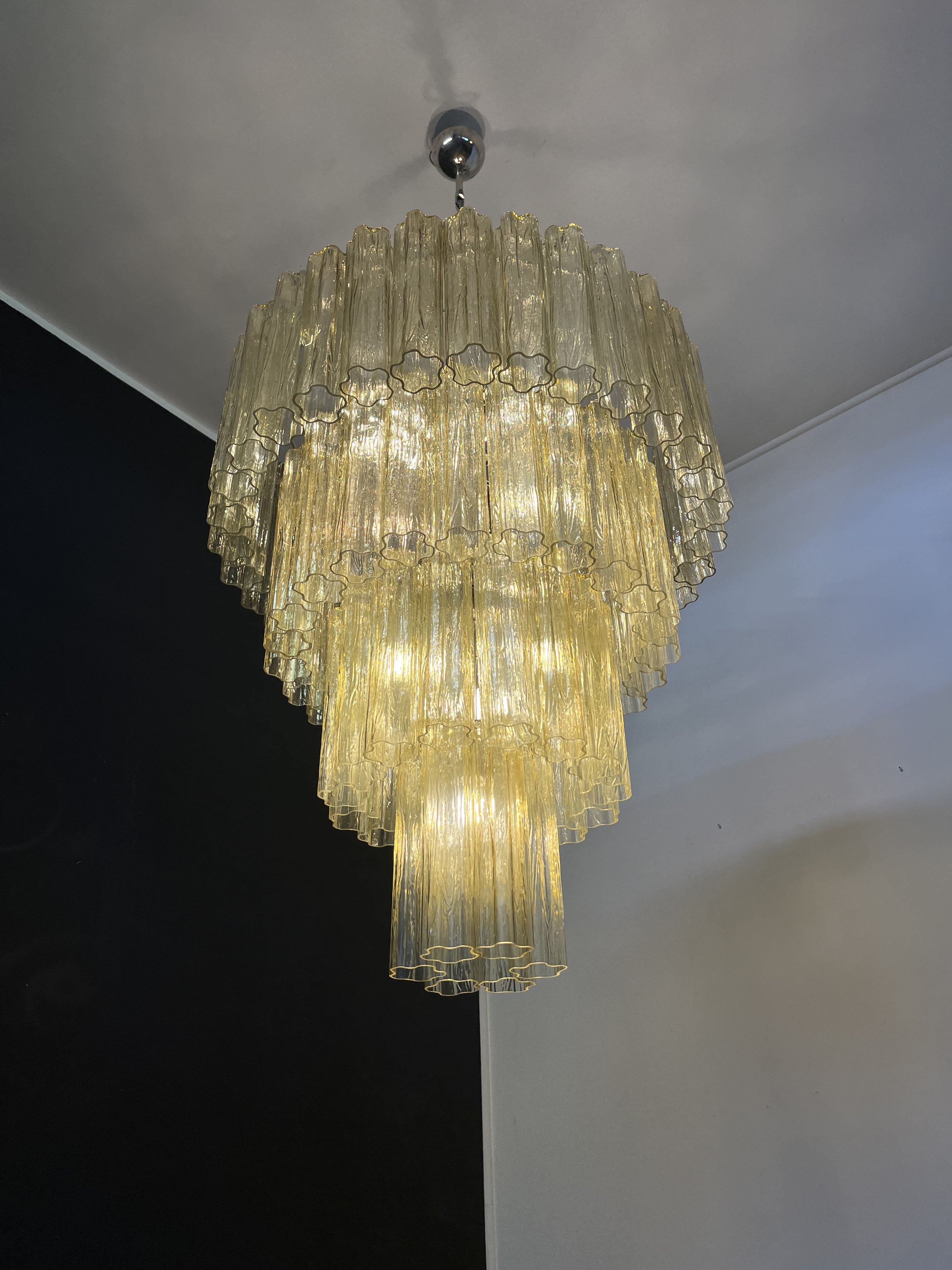 Murano Chandelier 78 Yellow Glass Tubes