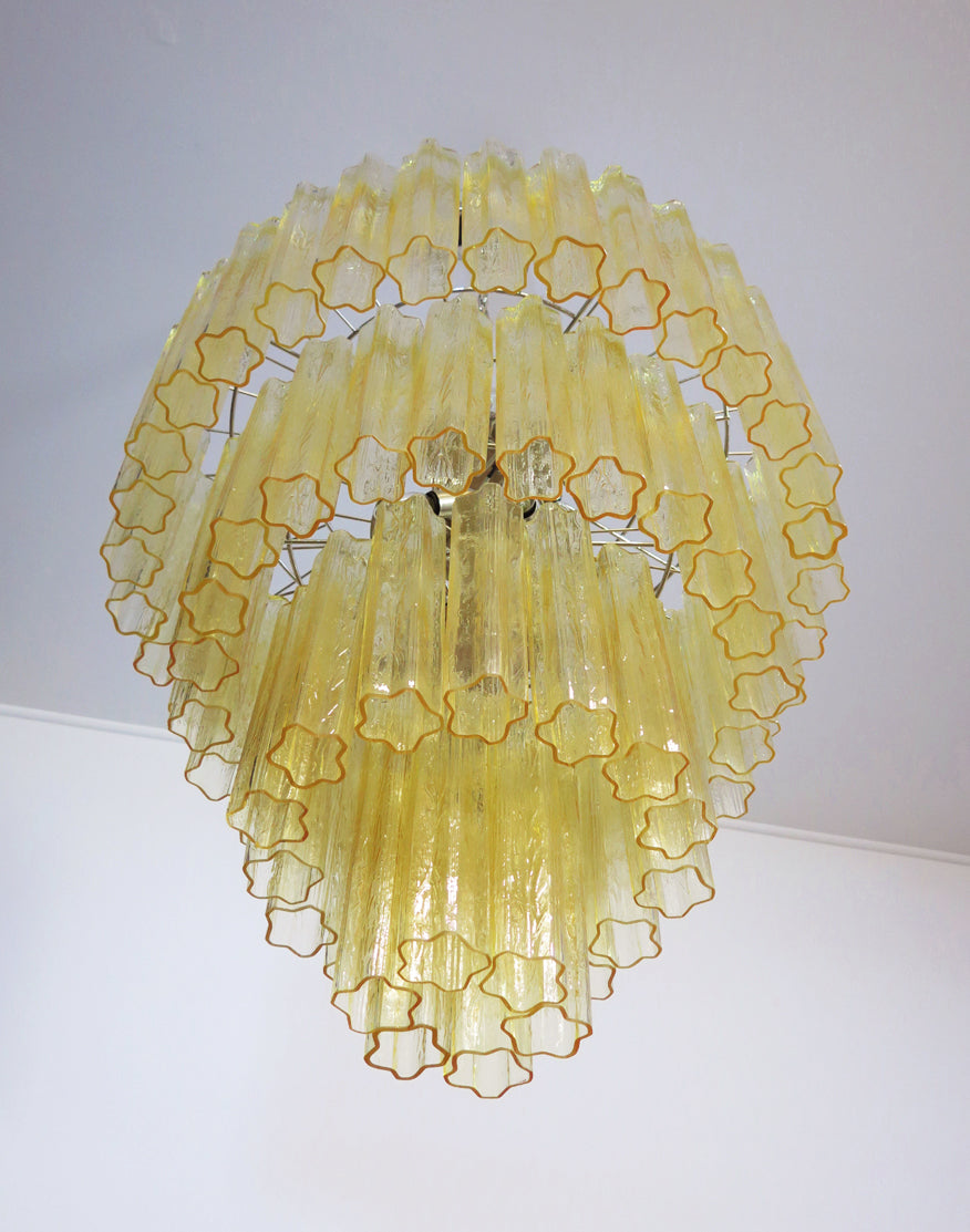 Murano Chandelier 78 Yellow Glass Tubes