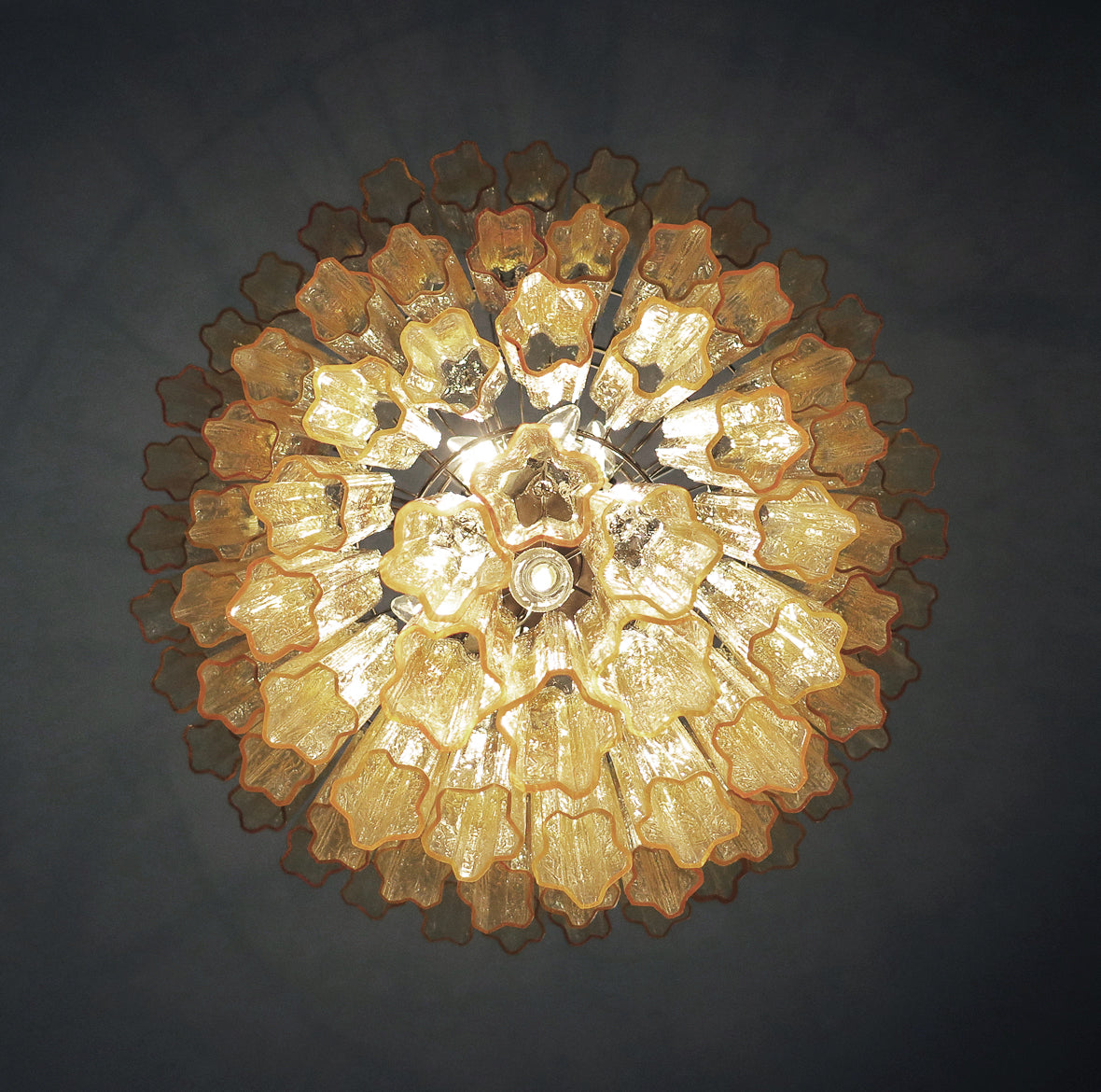 Murano Chandelier 78 Yellow Glass Tubes