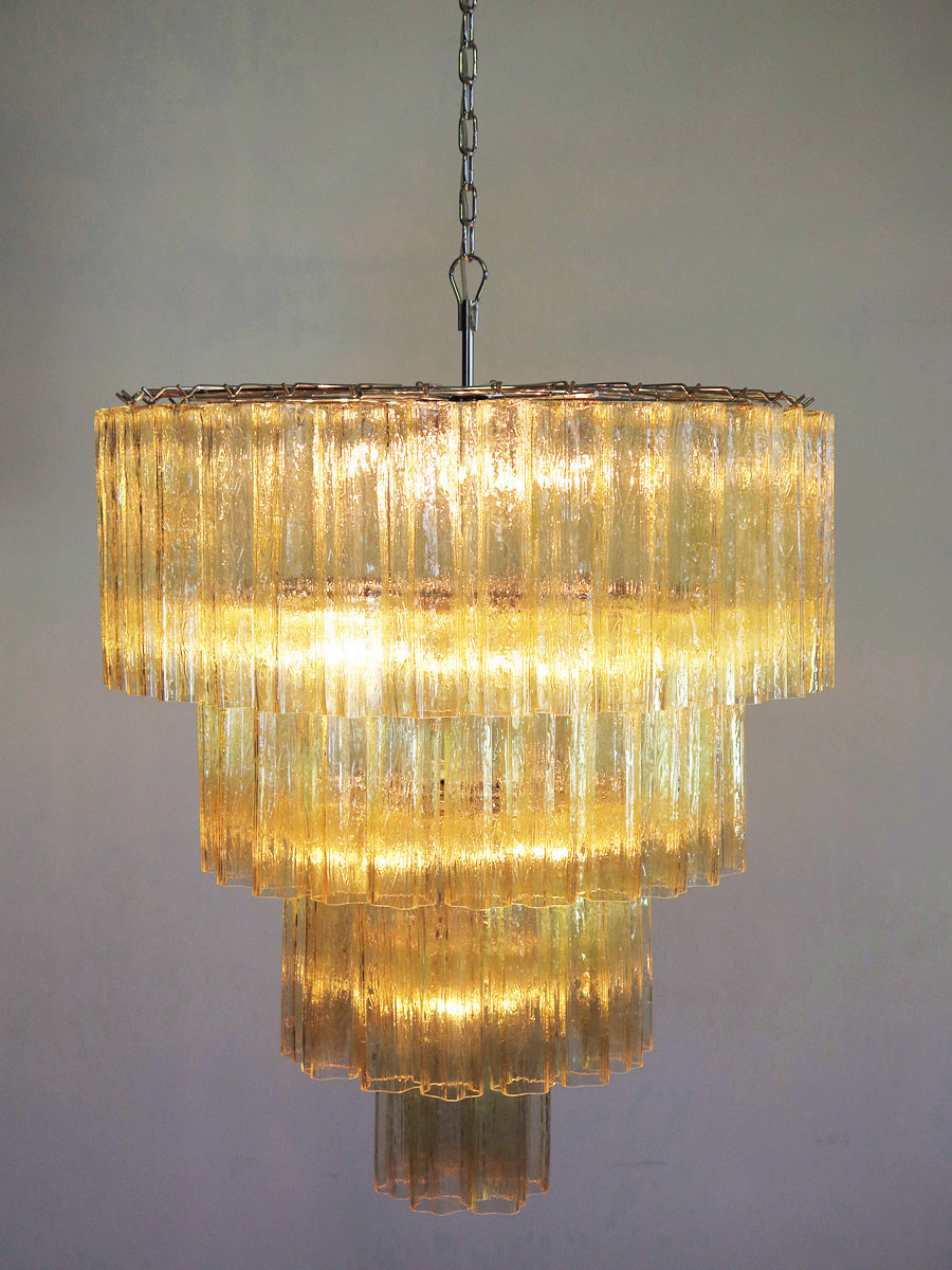 Murano Chandelier 78 Yellow Glass Tubes