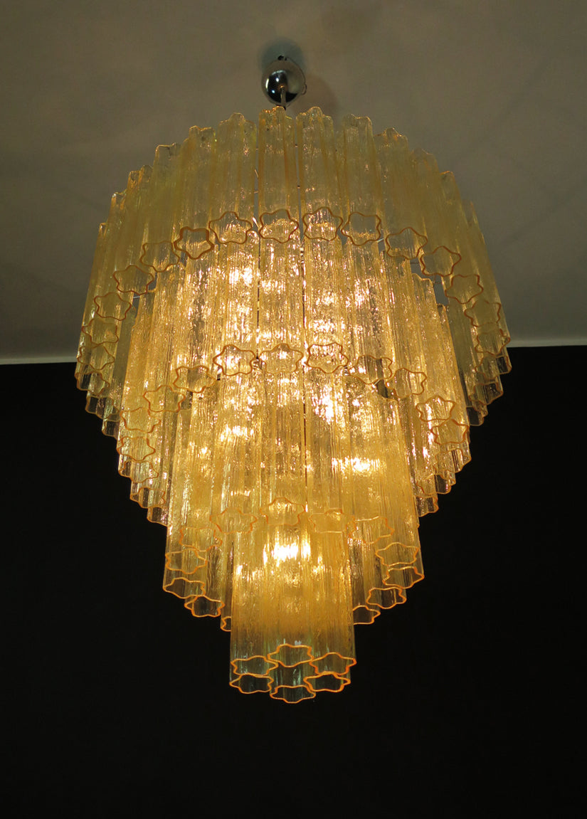 Murano Chandelier 78 Yellow Glass Tubes
