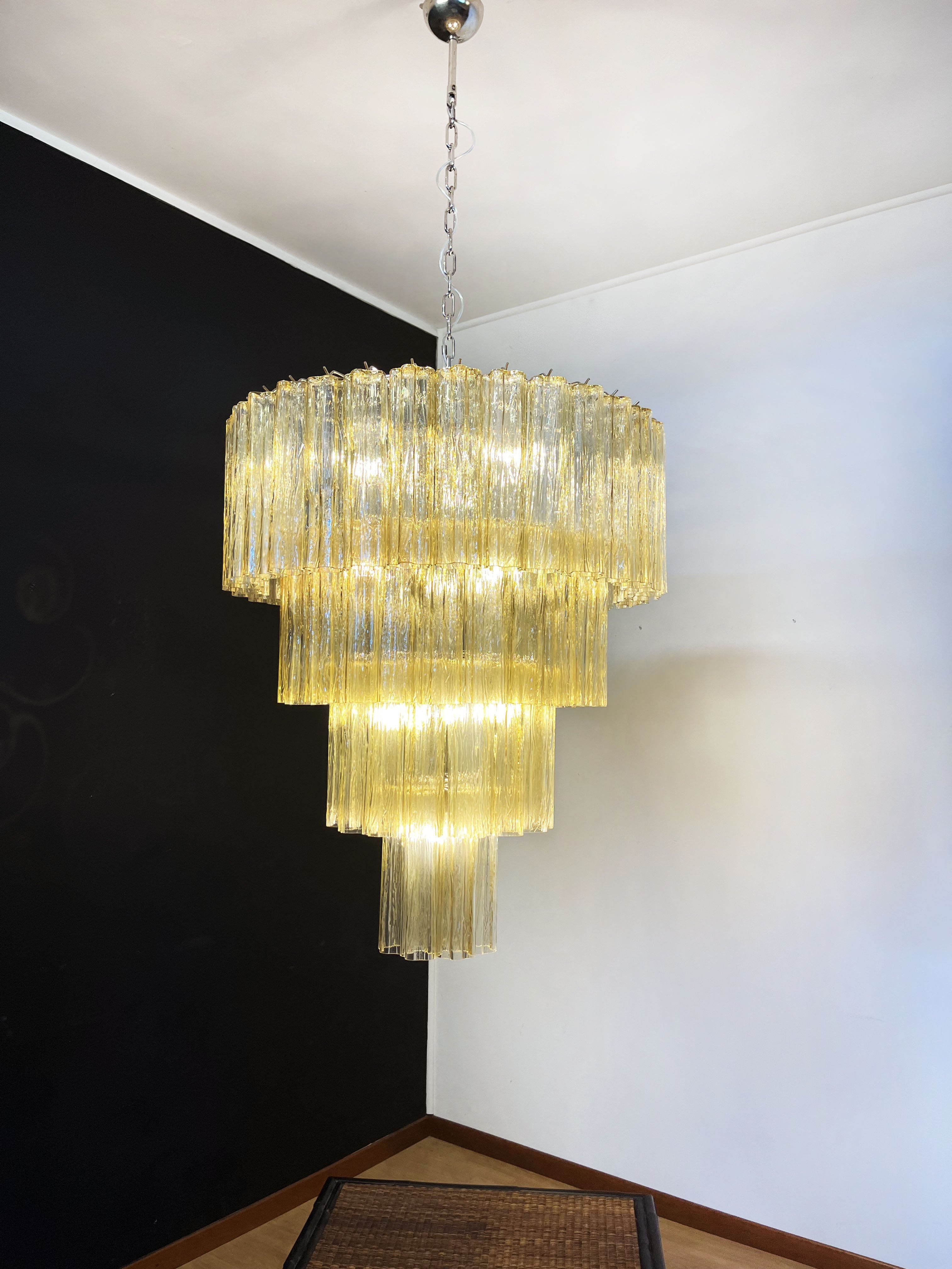 Murano Chandelier 78 Yellow Glass Tubes