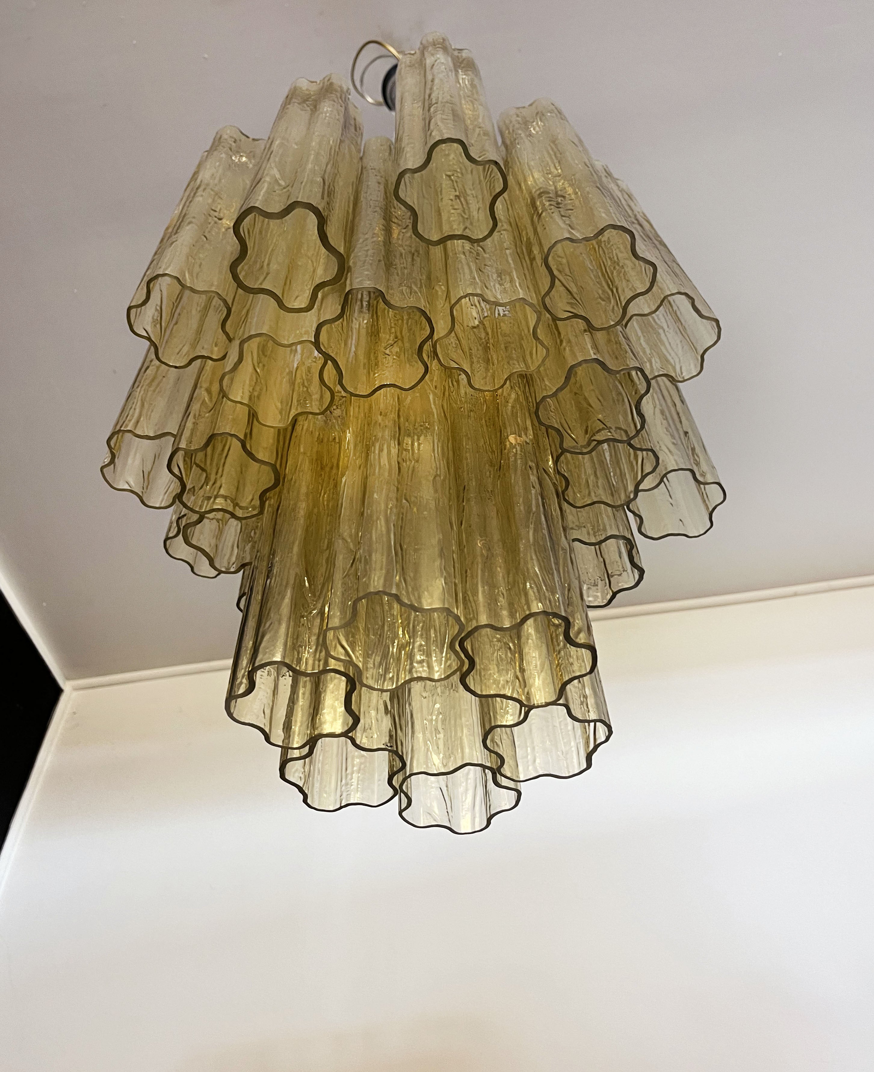 Murano Chandelier 30 Yellow Glass Tubes