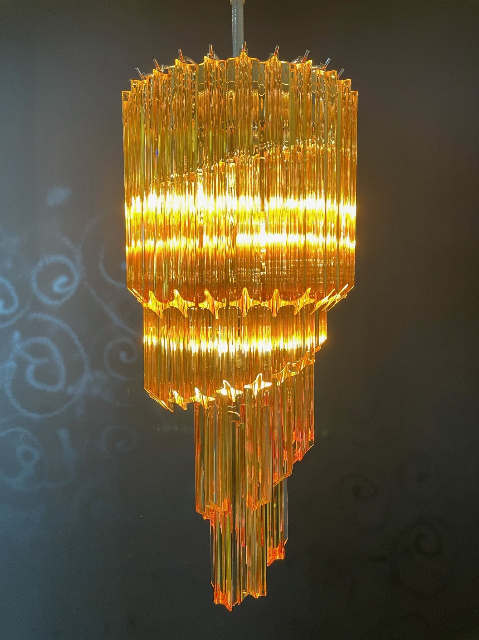 Murano Chandelier 54 Yellow Prism Glasses