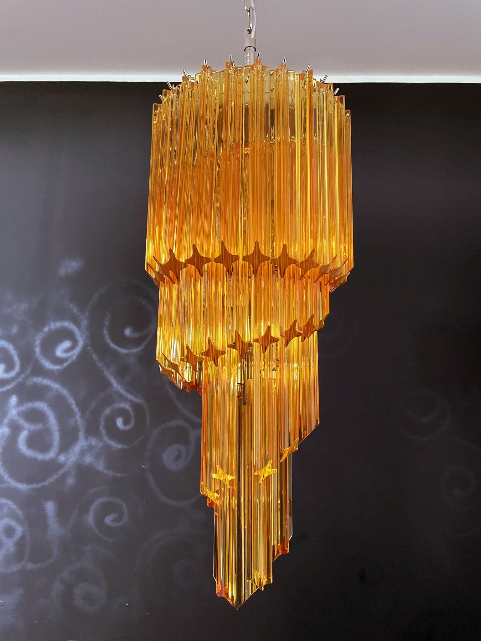 Murano Chandelier 54 Yellow Prism Glasses