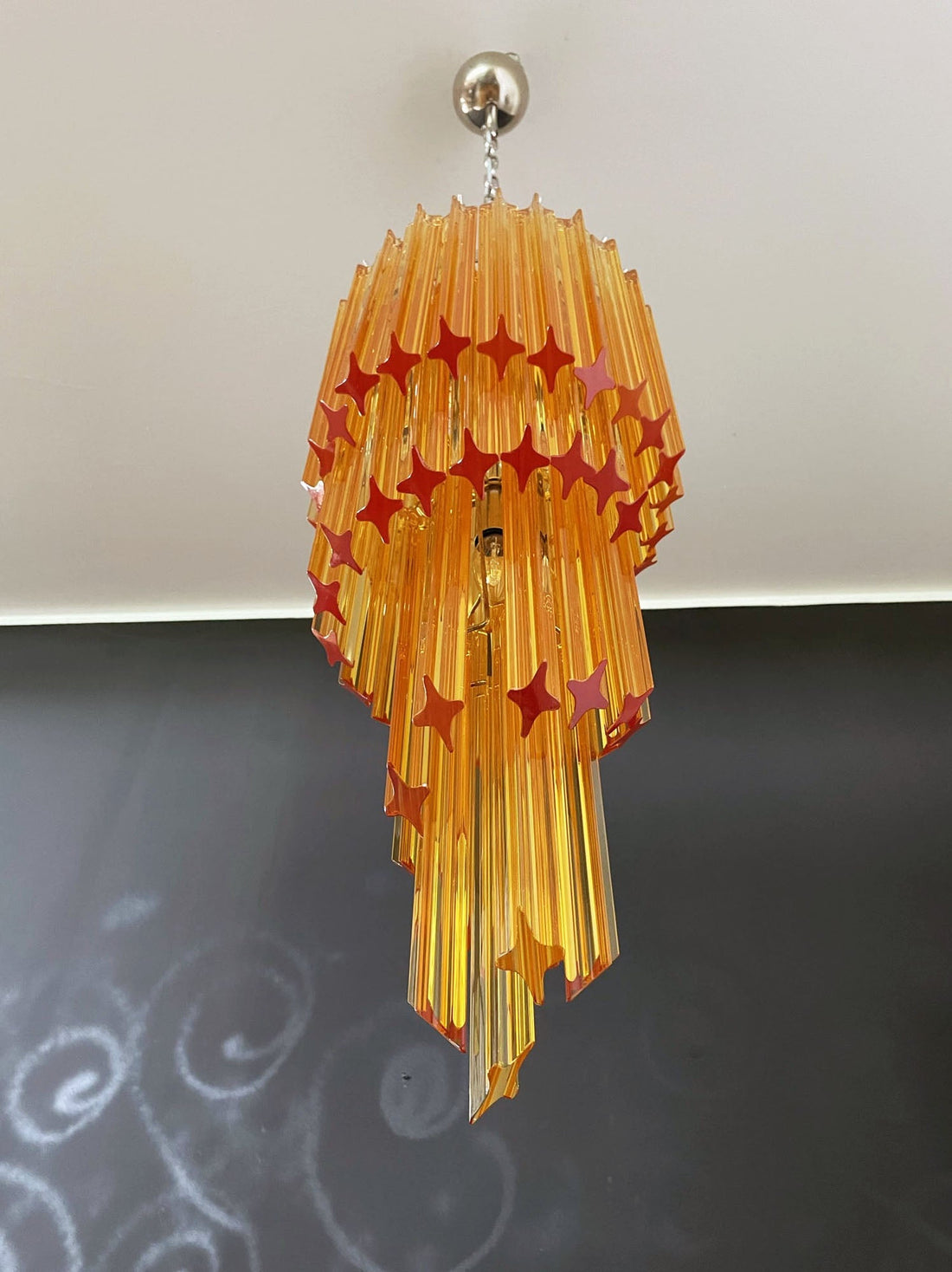 Murano Chandelier 54 Yellow Prism Glasses