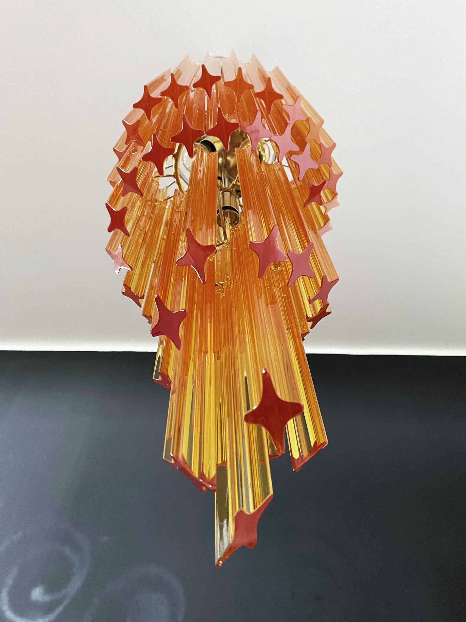 Murano Chandelier 54 Yellow Prism Glasses