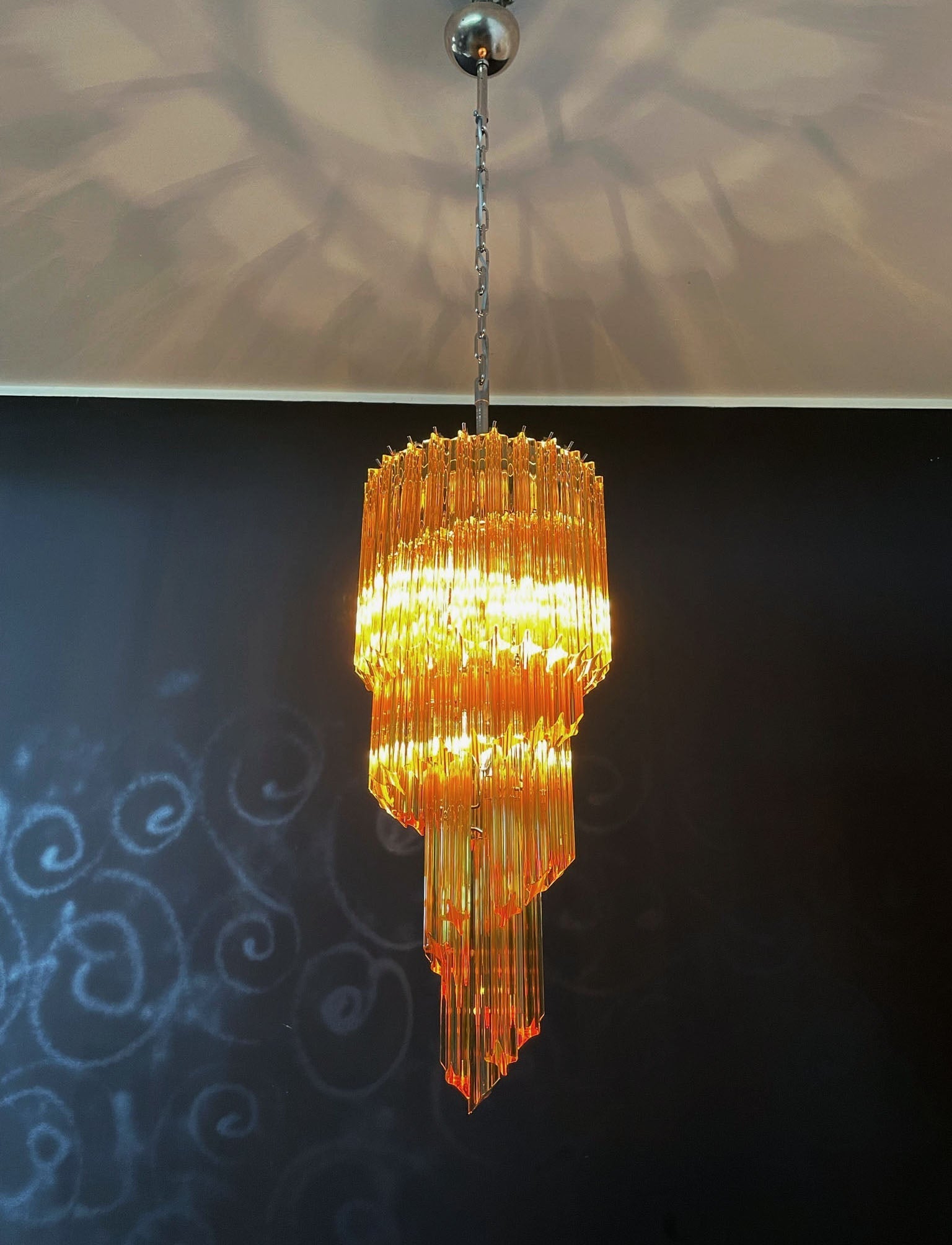Murano Chandelier 54 Yellow Prism Glasses