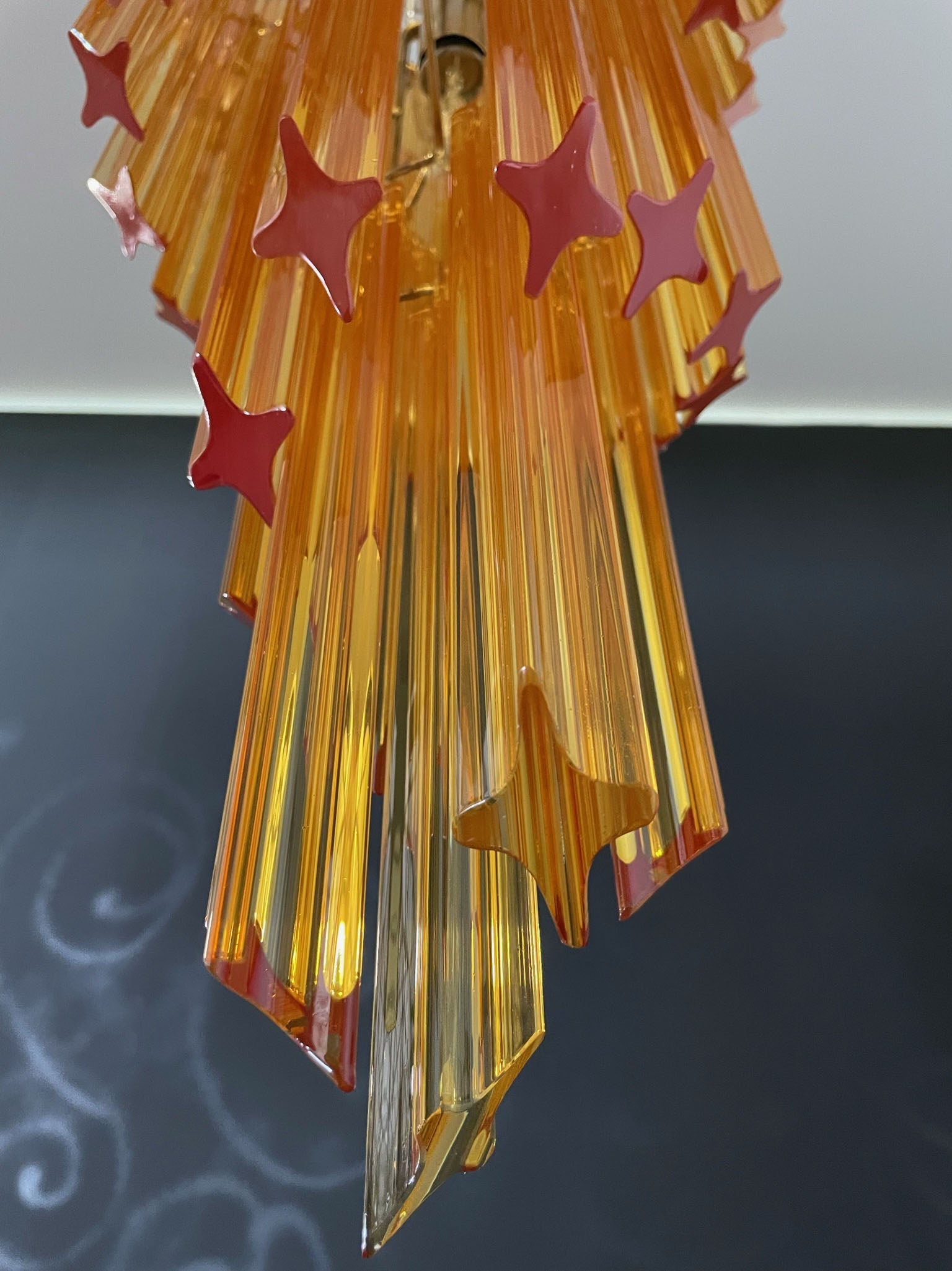 Murano Chandelier 54 Yellow Prism Glasses