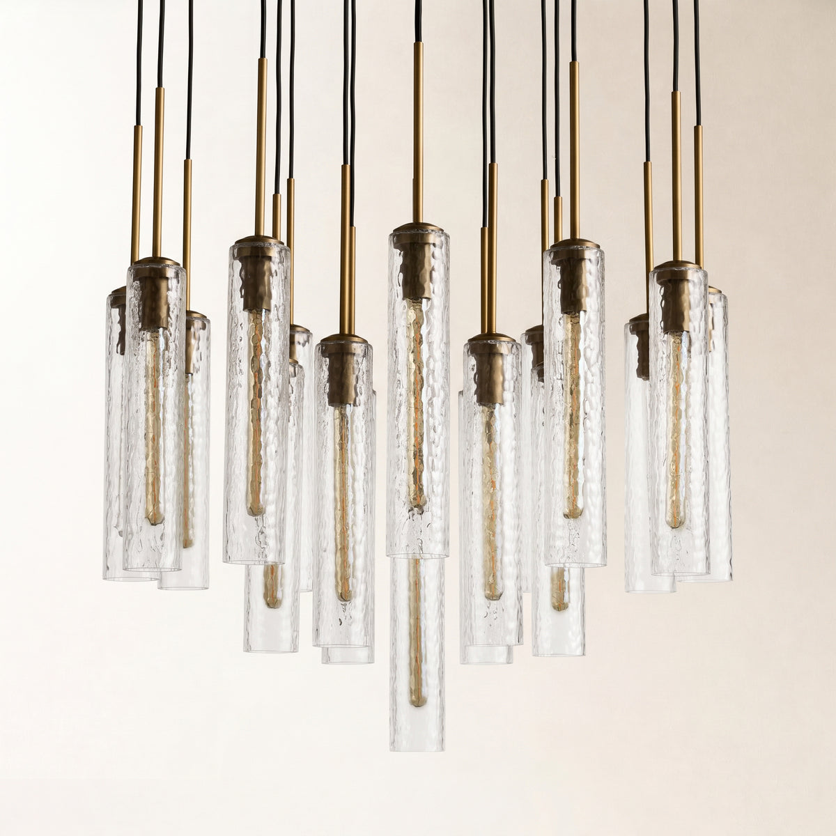 Verina Hammered Glass Round Chandelier