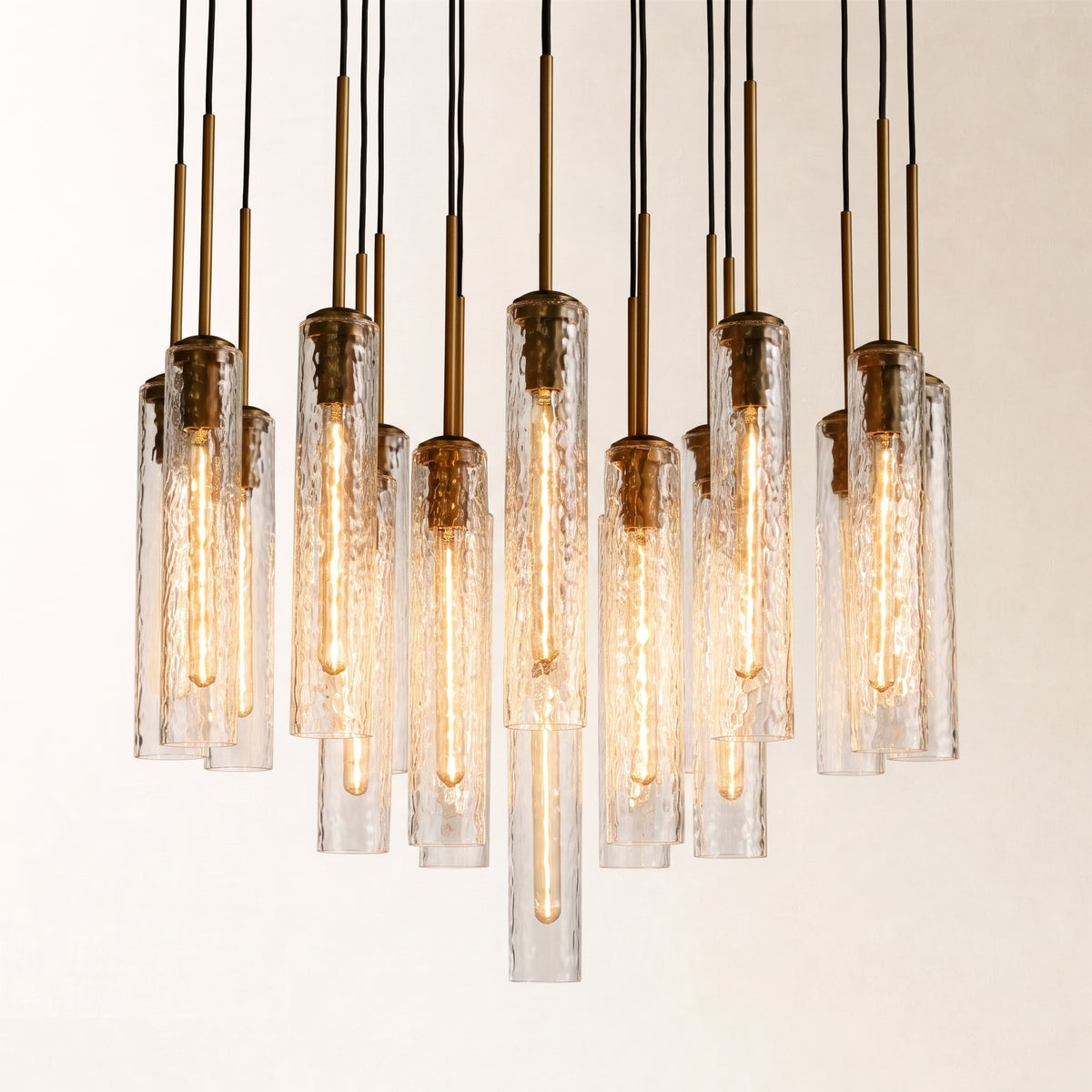 Verina Hammered Glass Round Chandelier