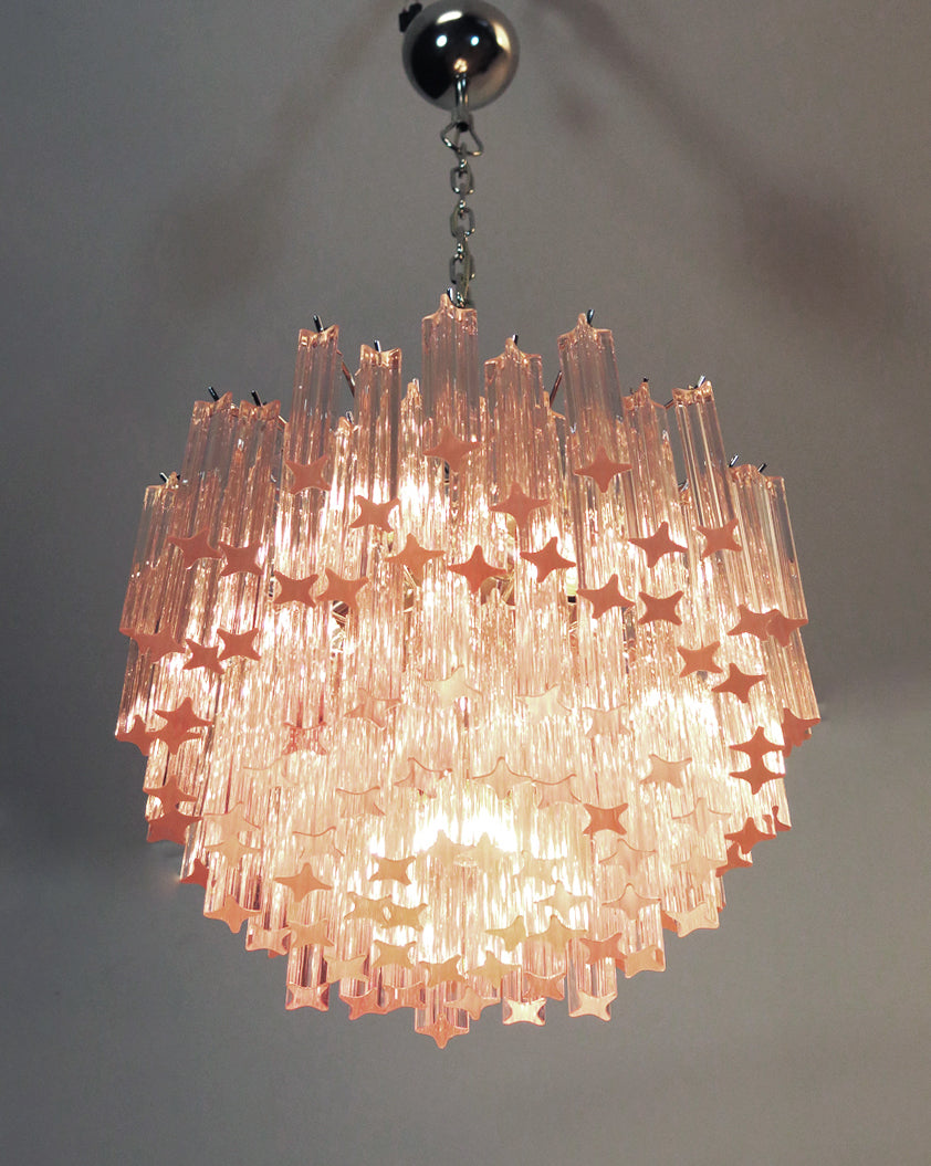 Murano Chandelier 107 Pink Prism Glass