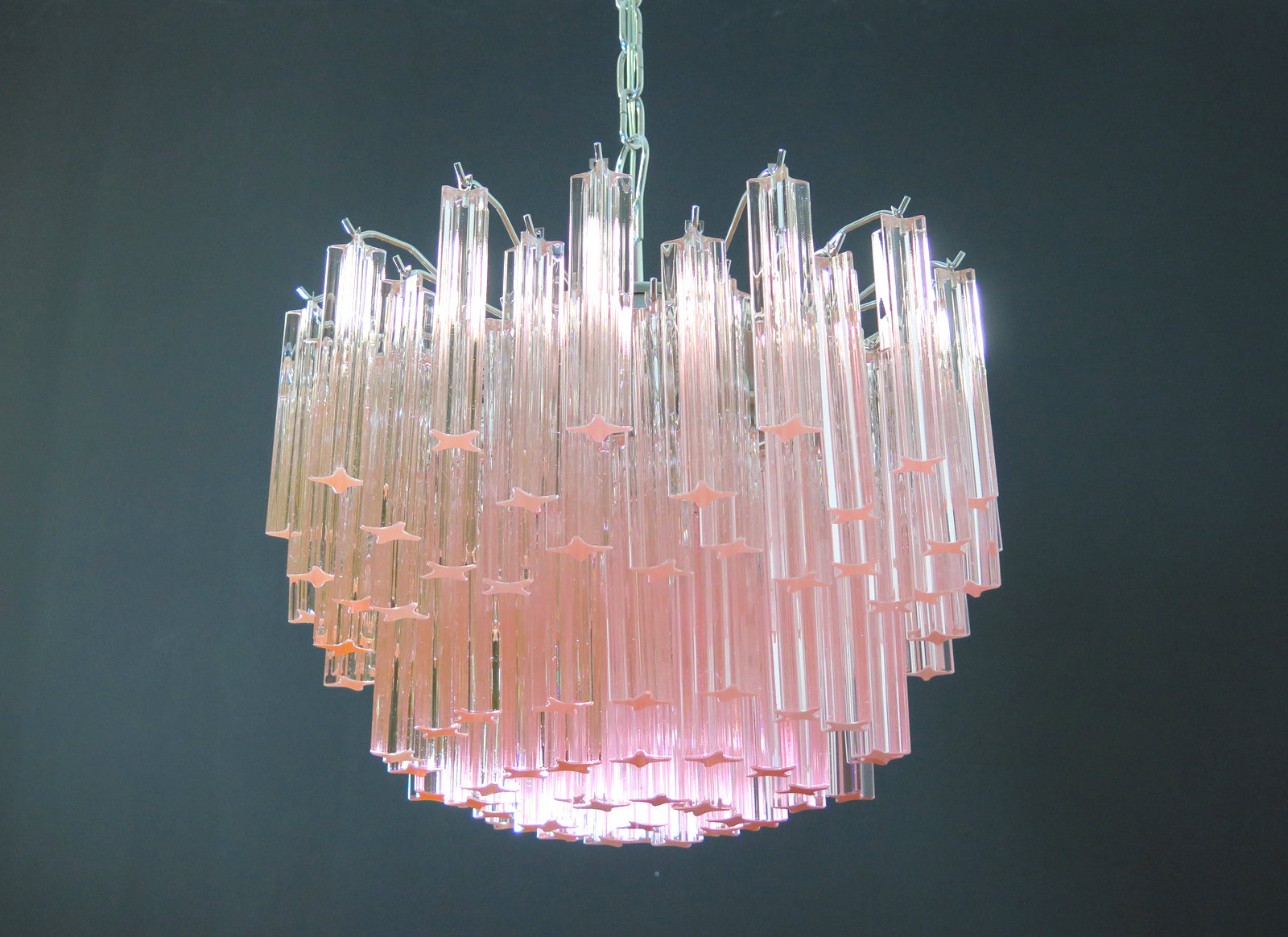 Murano Chandelier 107 Pink Prism Glass