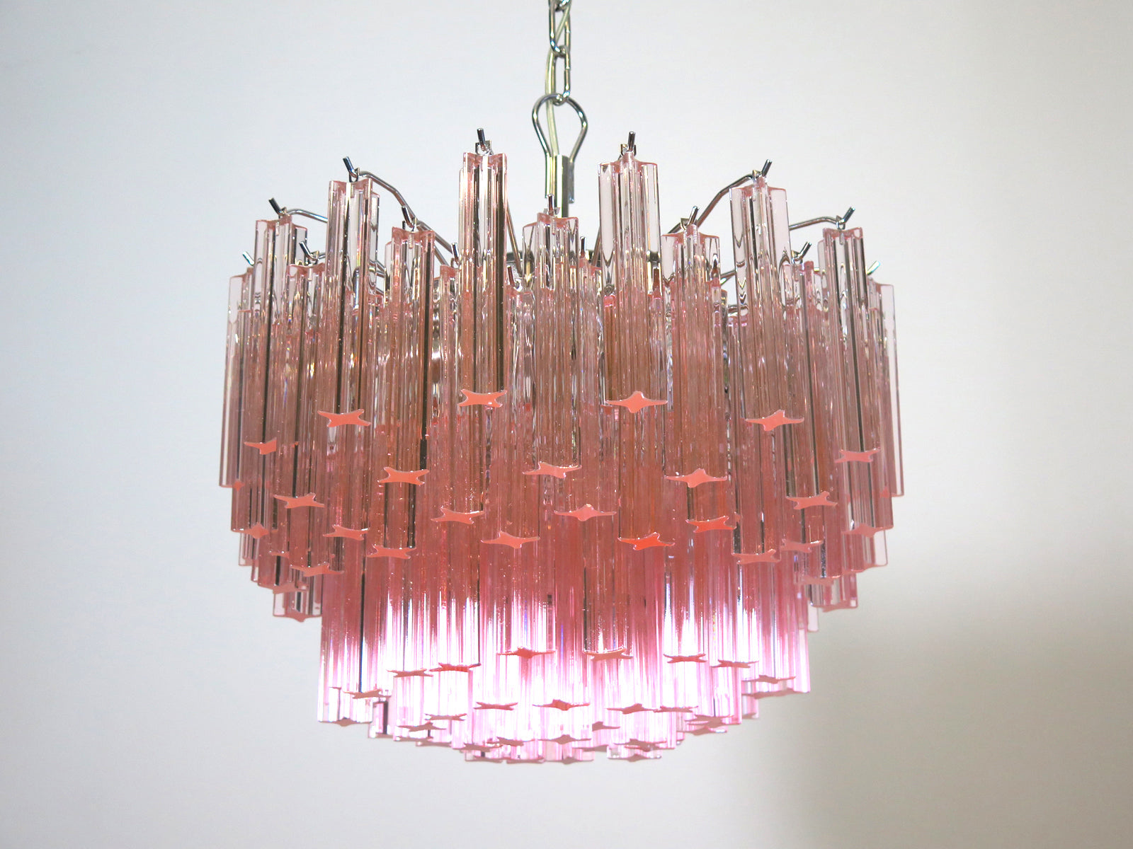 Murano Chandelier 107 Pink Prism Glass