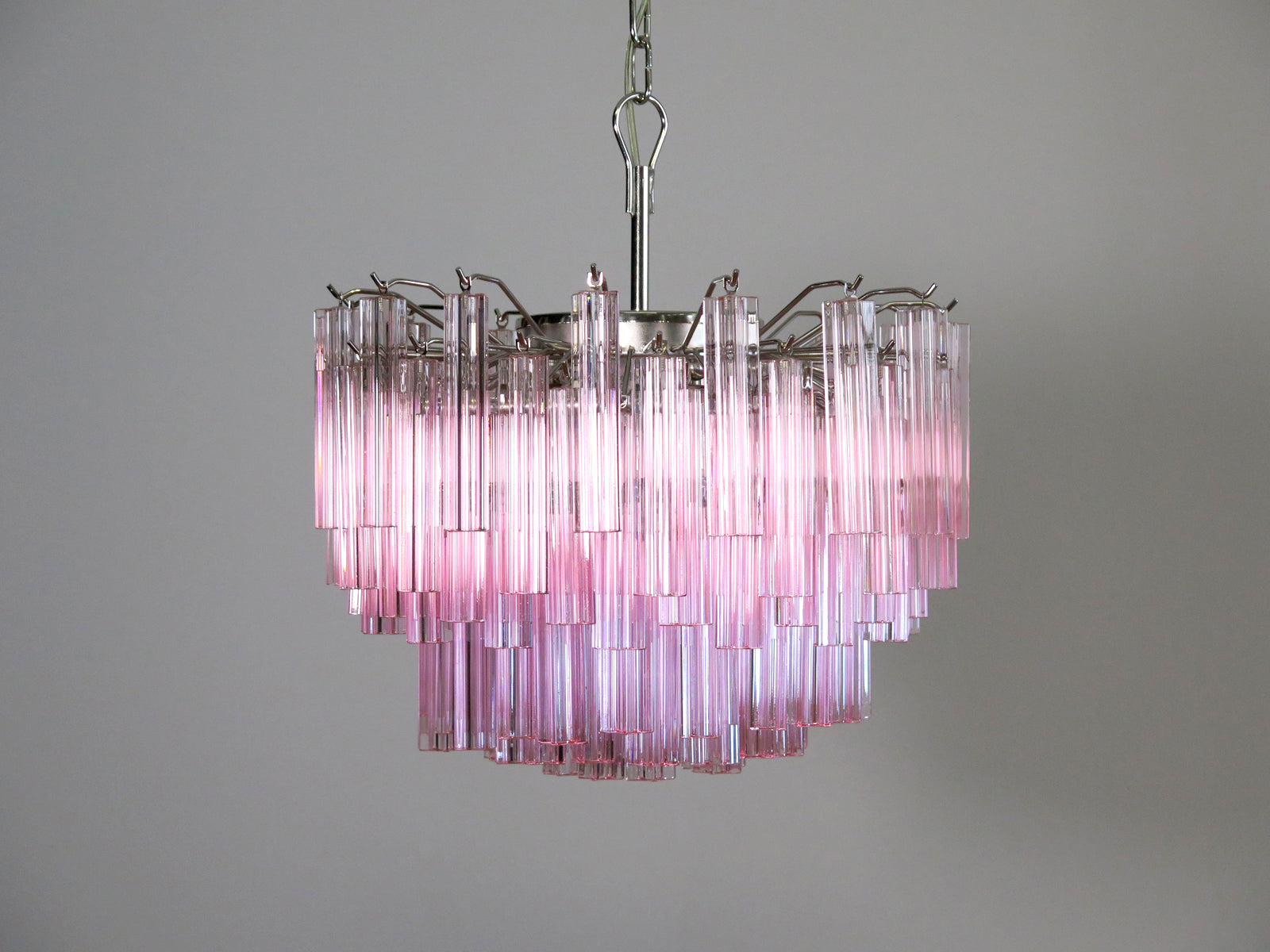 Murano Chandelier 107 Pink Prism Glass