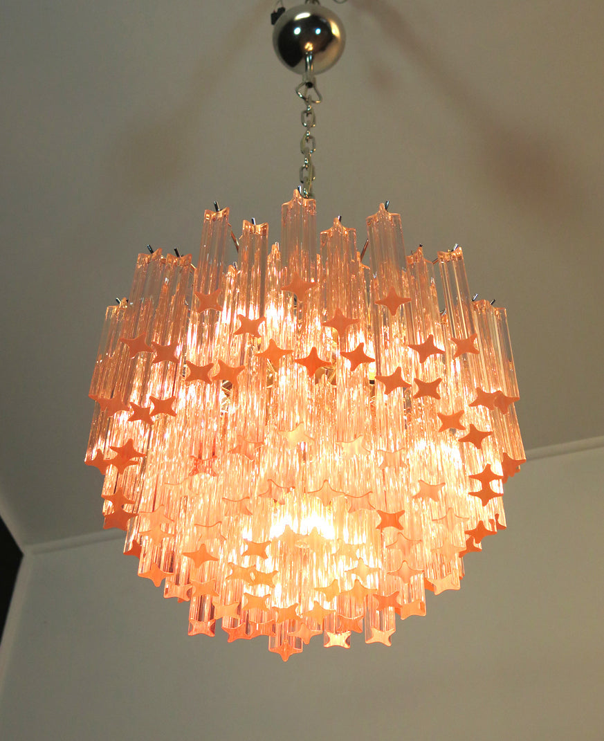 Murano Chandelier 107 Pink Prism Glass