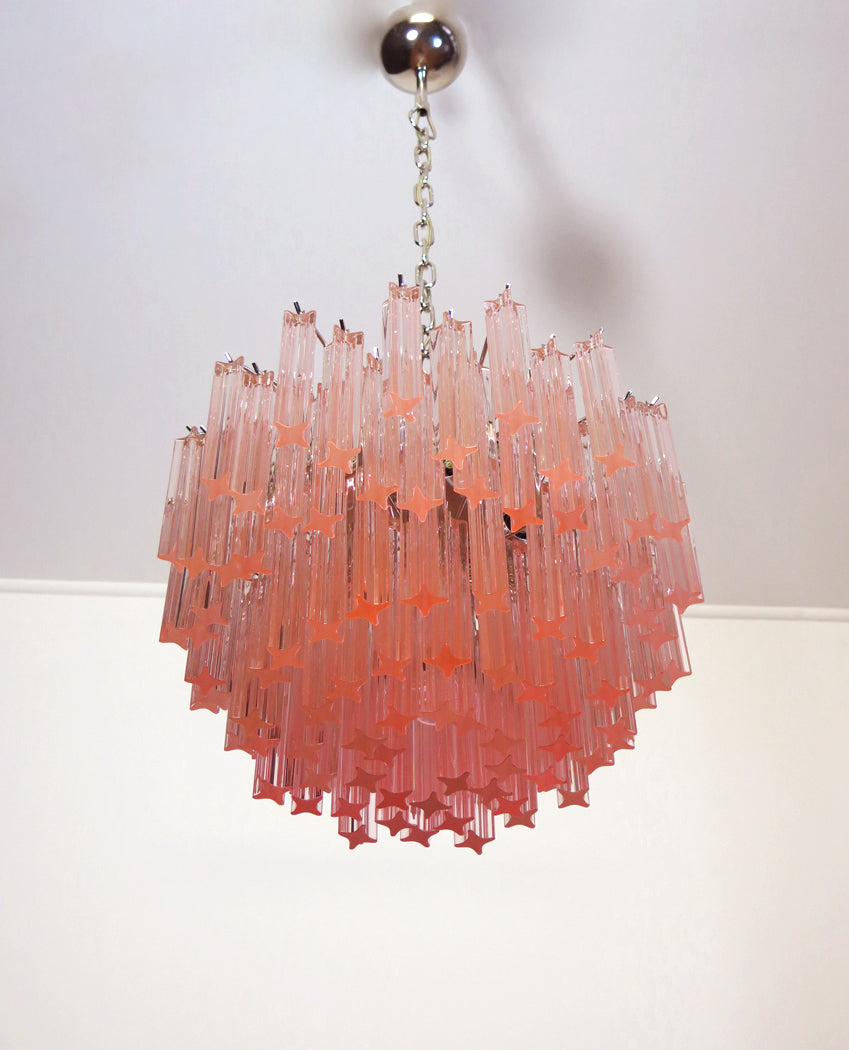 Murano Chandelier 107 Pink Prism Glass