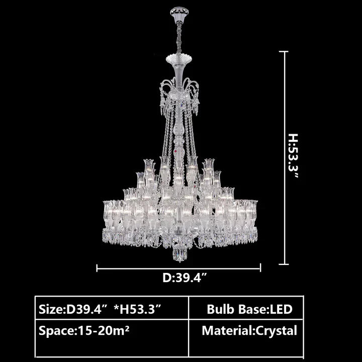 Multi Layer Chrome Crystal Chandelier in French Style with Romantic Branch Flowers for Grand Hallway and Staircase